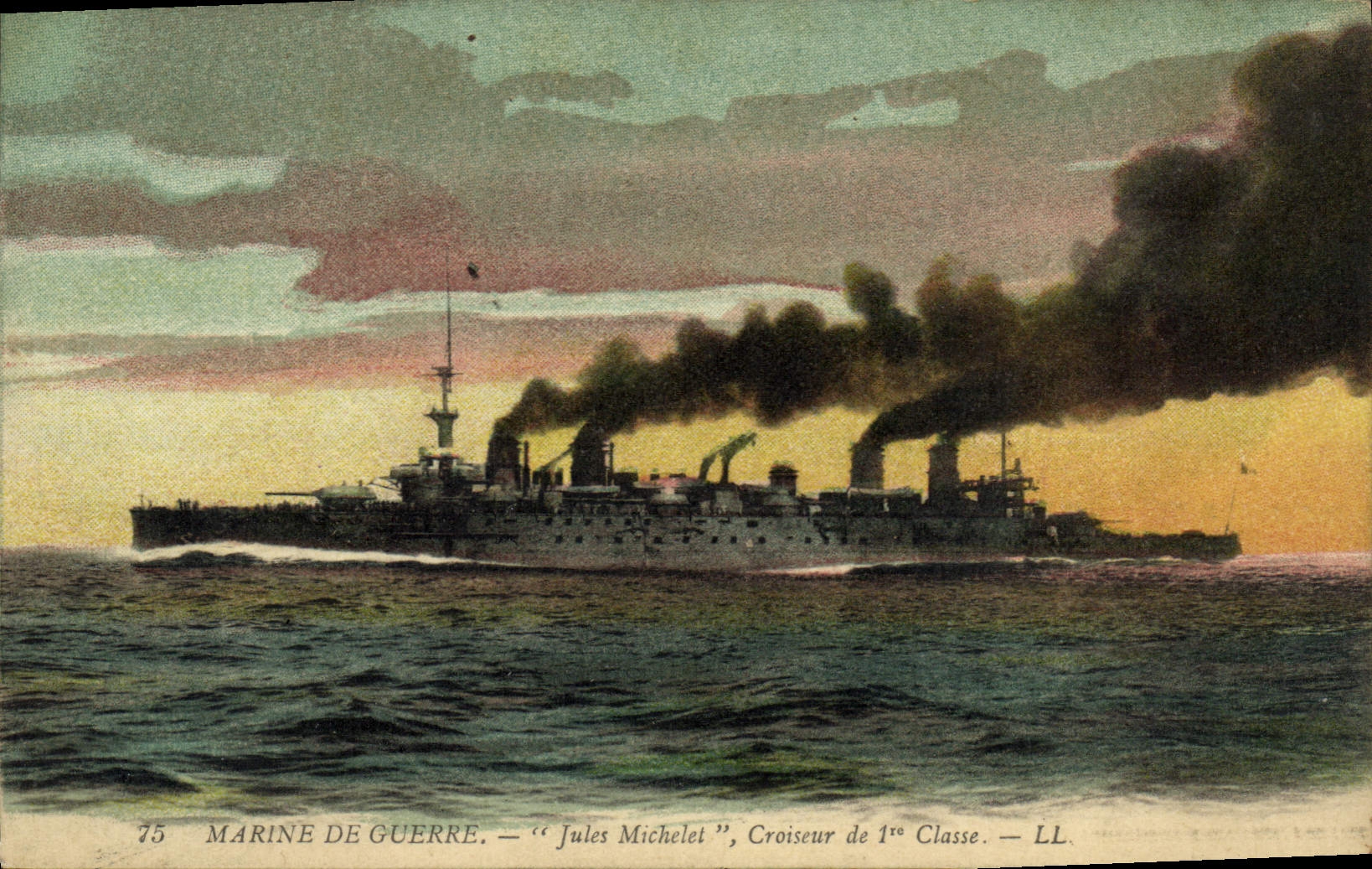 CPA Bateau Jules Michelet Croiseur de 1ere classe