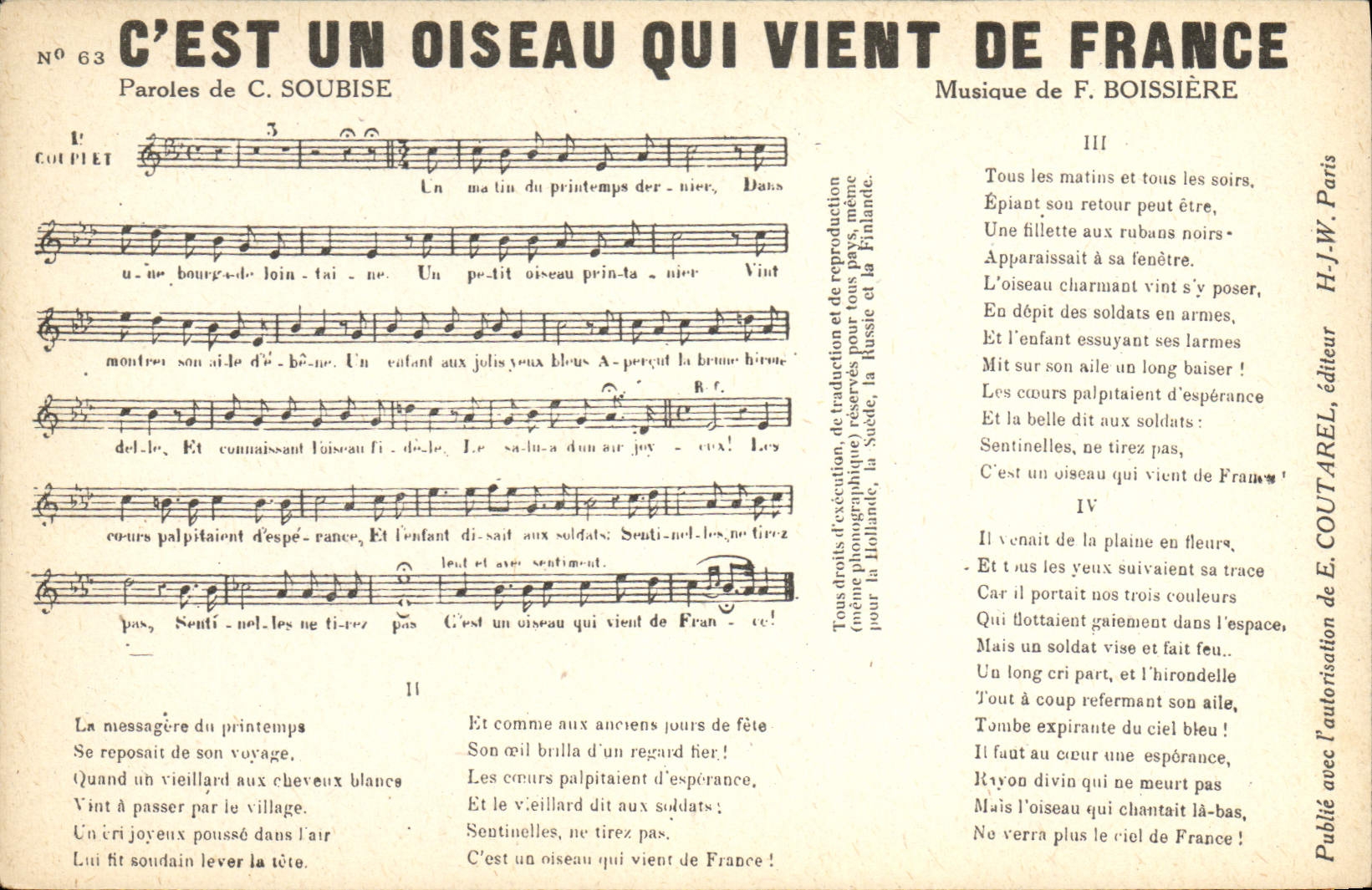 CPA C'est un oiseau qui vient de France Soubise Boissiere