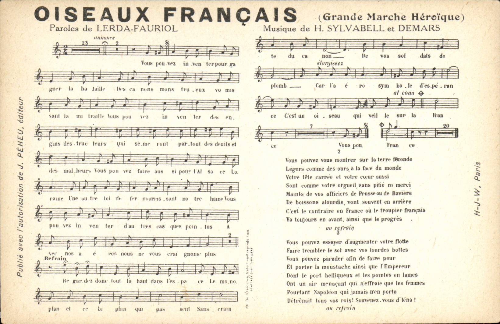 Vintage Postcard French Birds Lerda-Fauriol Sylvabell Demars