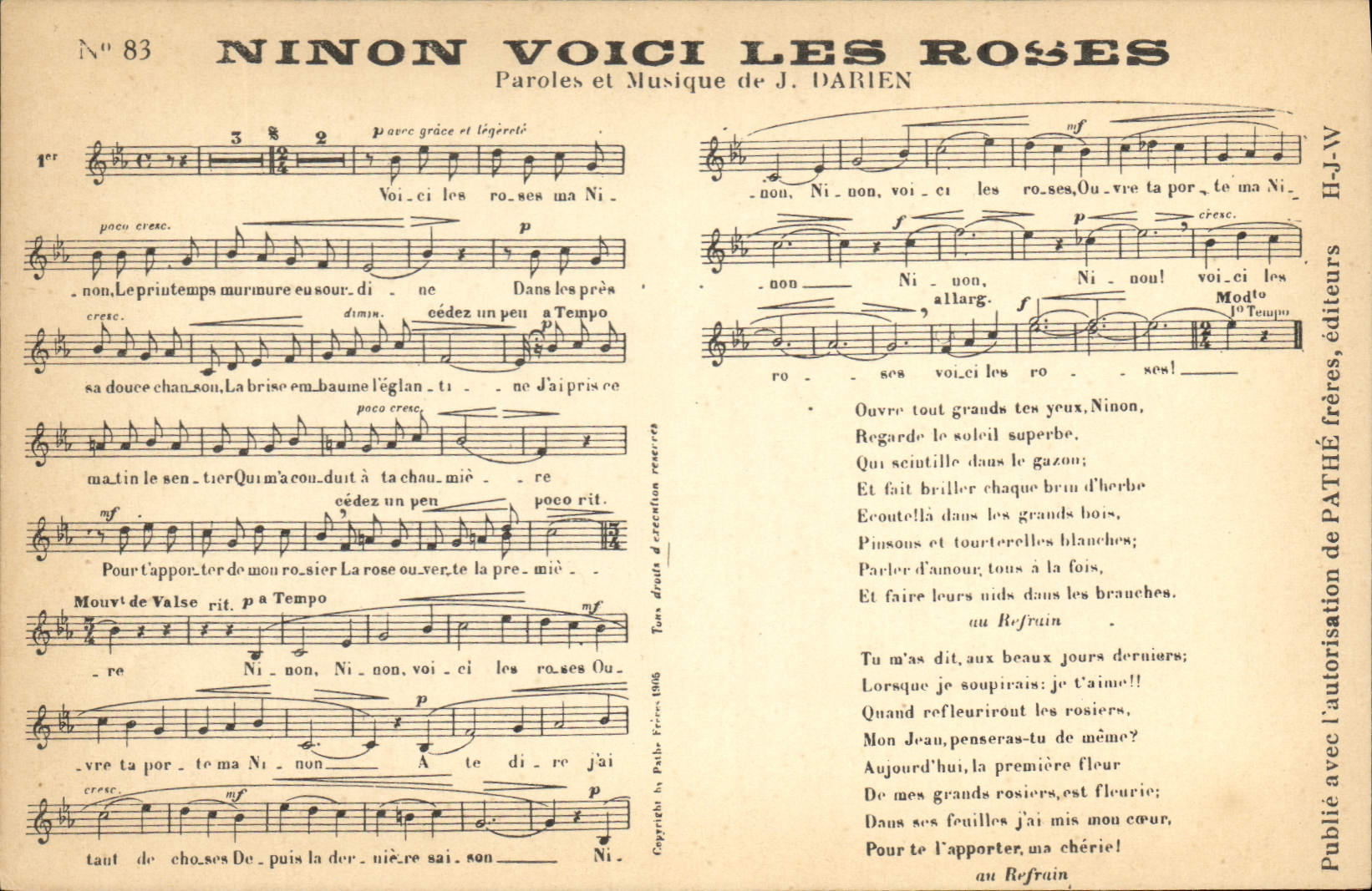 Vintage Postcard Ninon here the pinks Darien