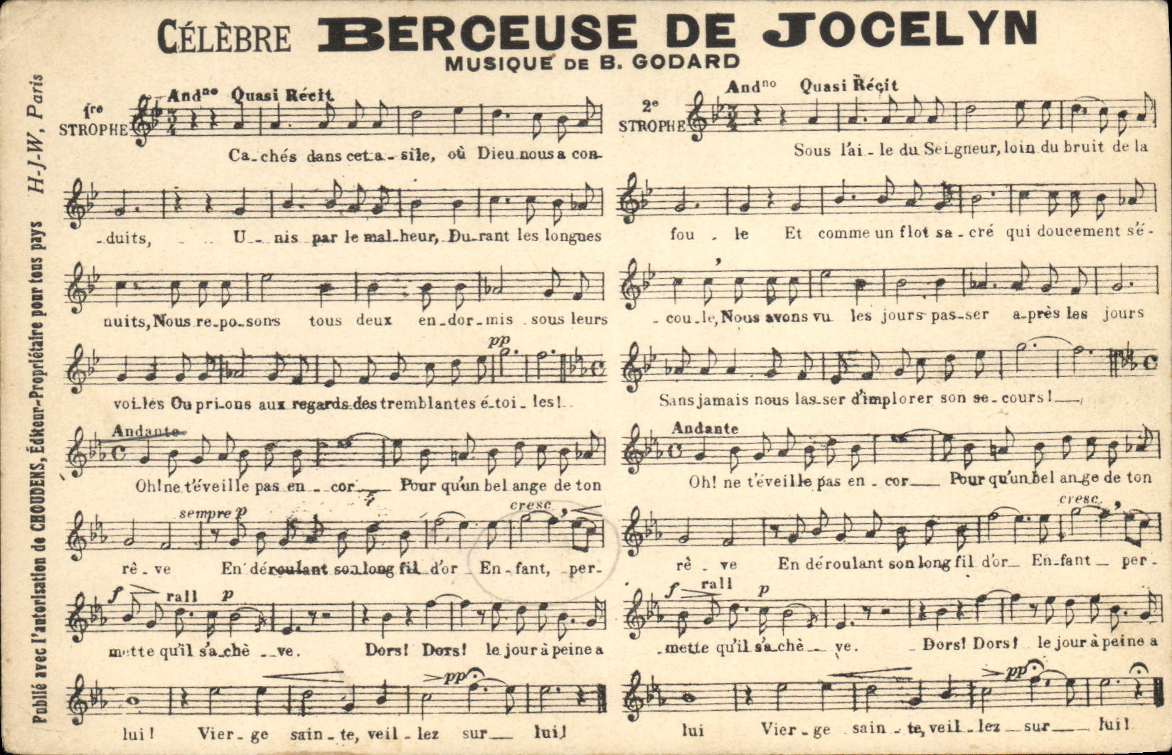 CPA Berceuse de Jocelyn Godard