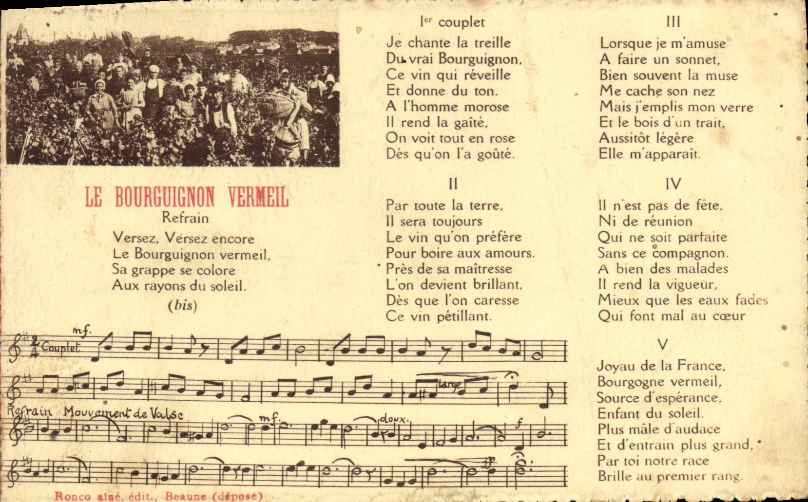 Vintage Postcard Burgundian Vermeil