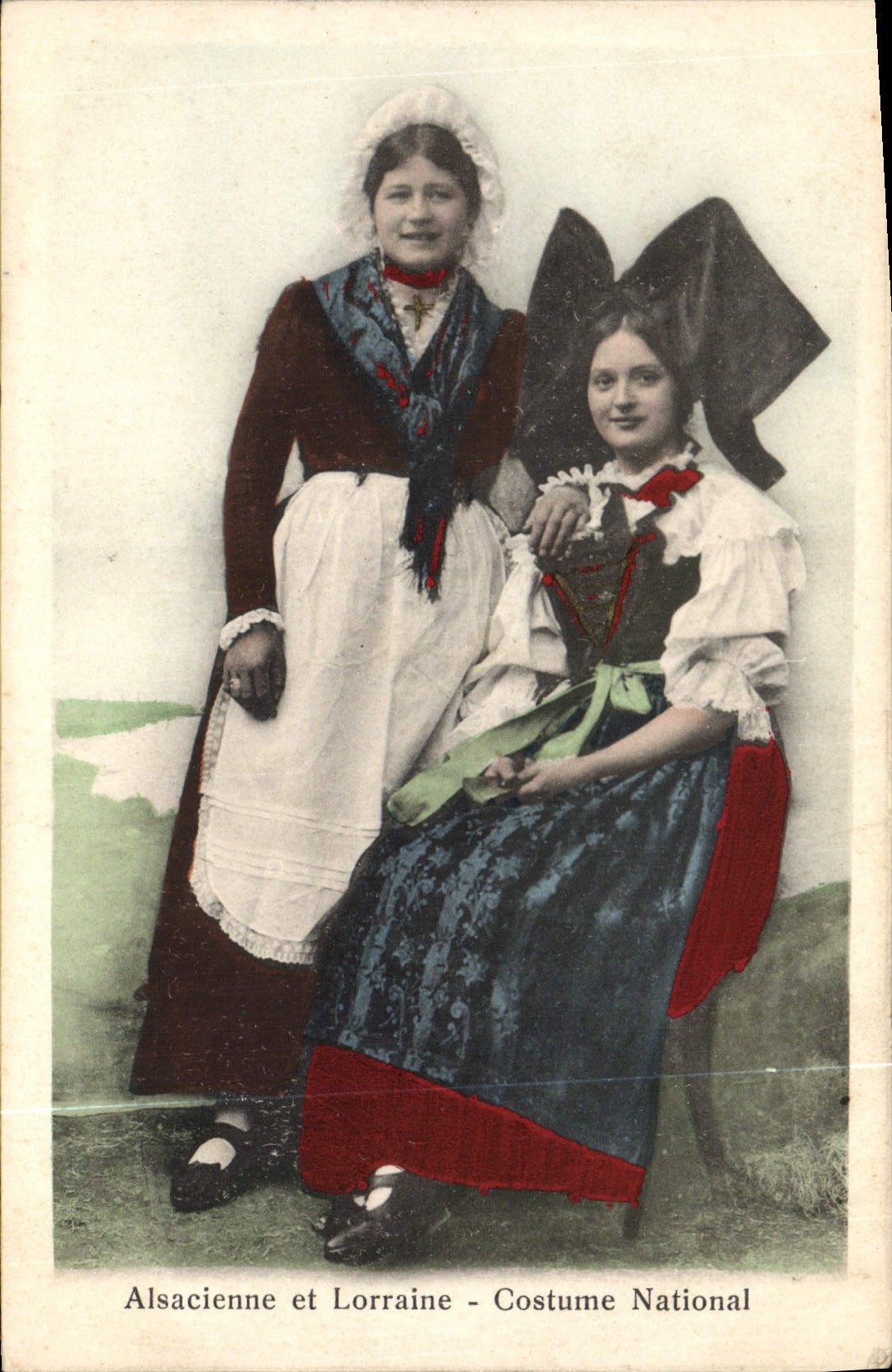 Postal Folclore Alsacia Alsaciana y De Lorena Traje nacional