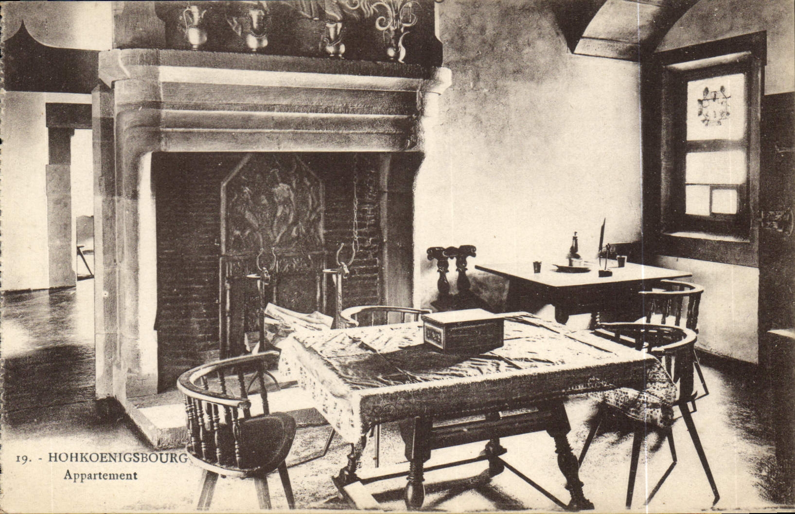 Vintage Postcard Folklore Alsace Hohkoenigsbourg Apartment