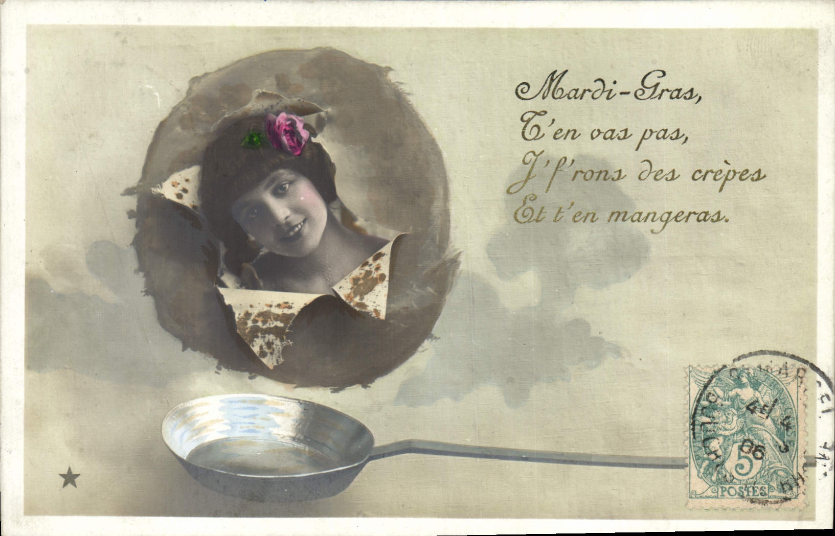 Vintage Postcard Cooks Child Shrove Tuesday