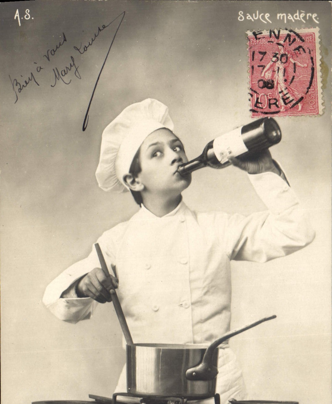 CPA Cuisine Enfant Sauce madere 