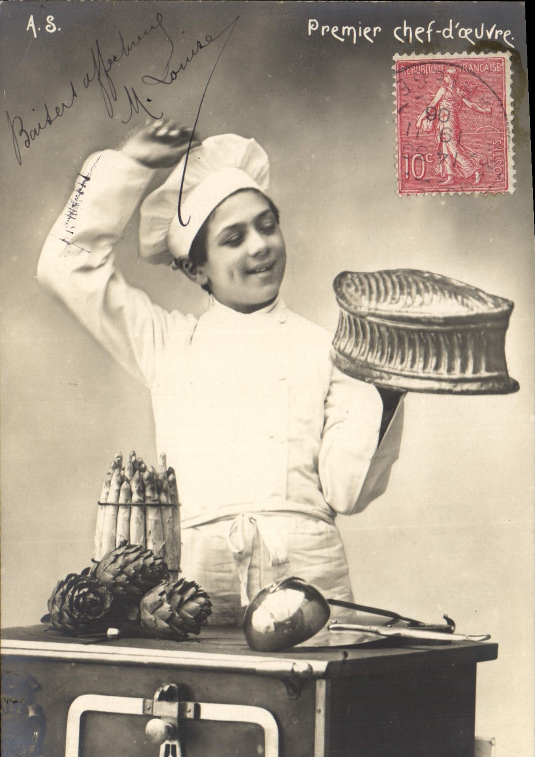 CPA Cuisine Enfant Premier chef d'oeuvre 