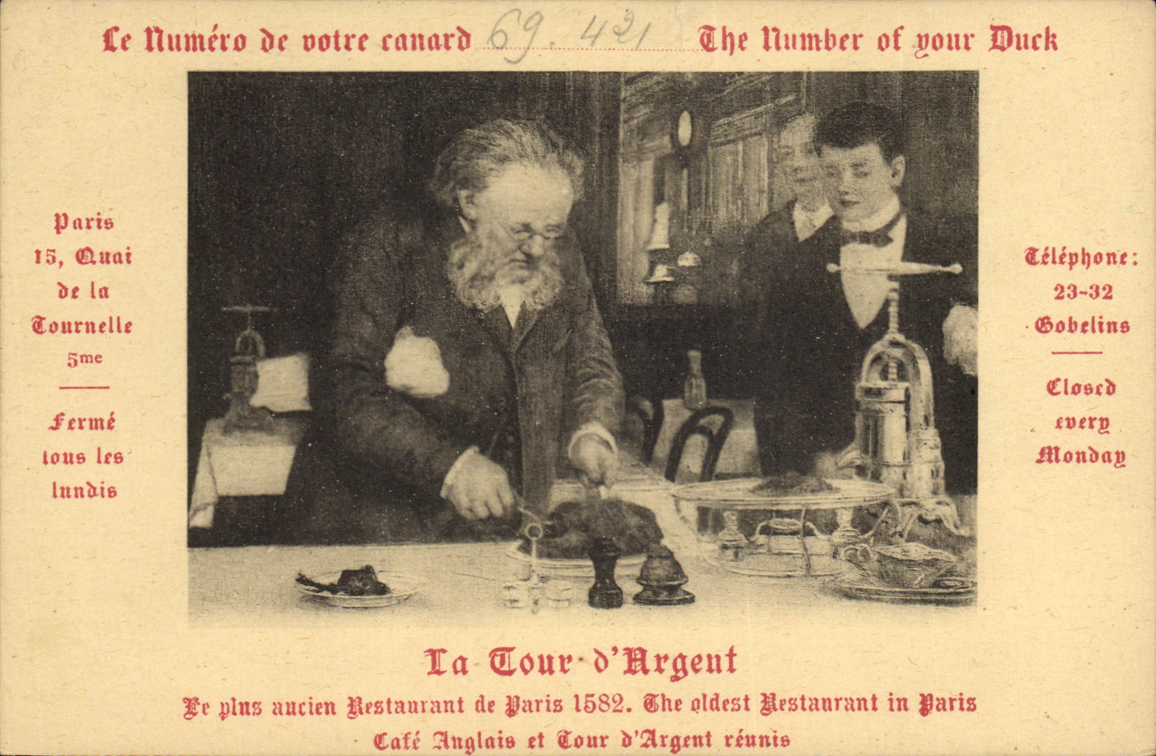 CPA Cuisine La Tour d'Argent Paris Restaurant Quai de la Tournelle 5eme 