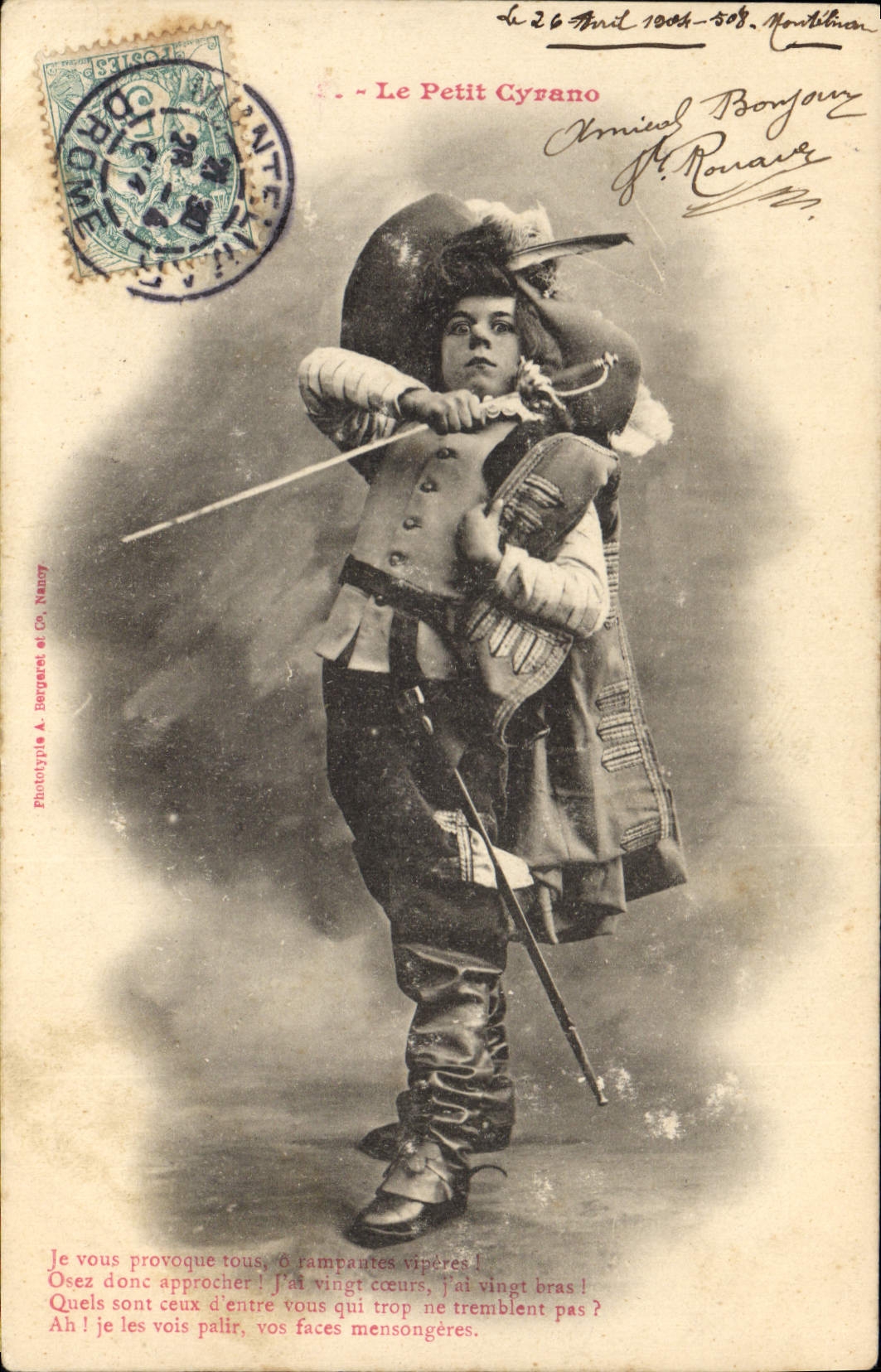 Vintage Postcard Fantasy Child small Cyrano