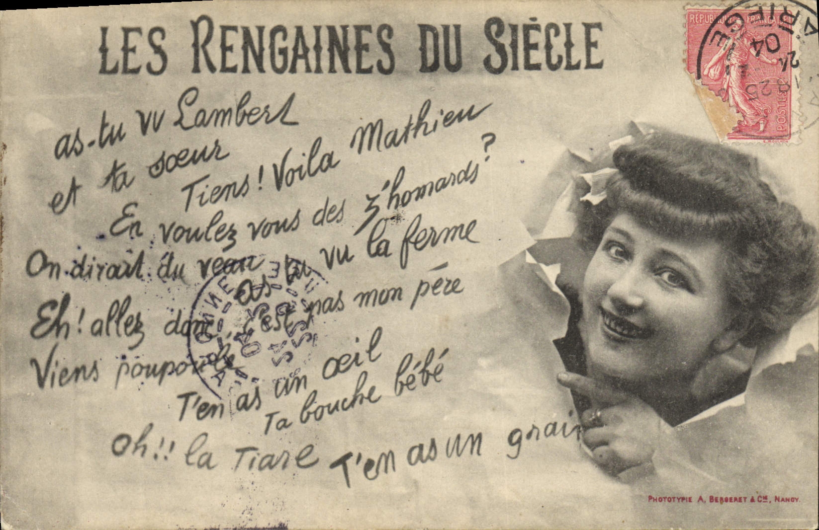 Vintage Postcard Fantasy Woman tunes of the century