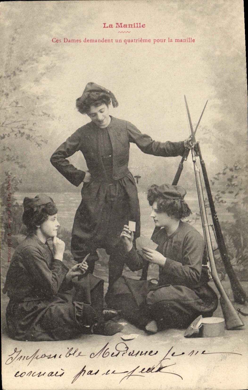 Vintage Postcard Fantasy Women Charts the manille