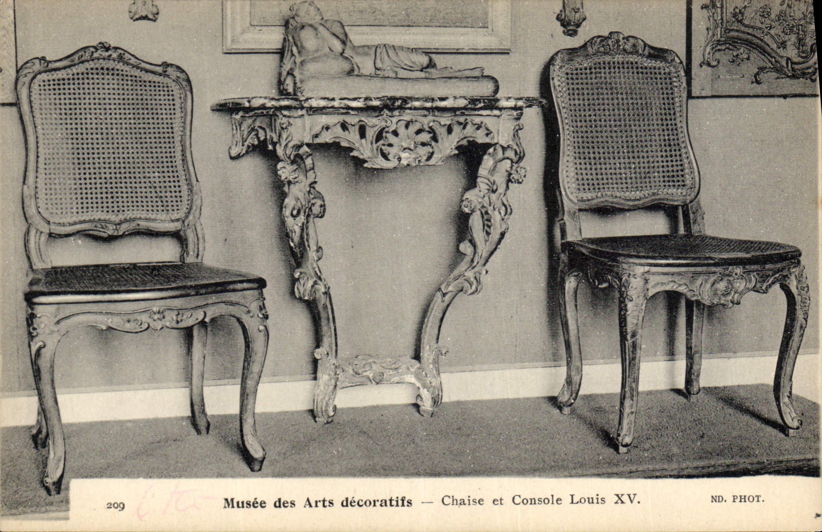 CPA Musee des Arts decoratifs Chaise et console louis XV
