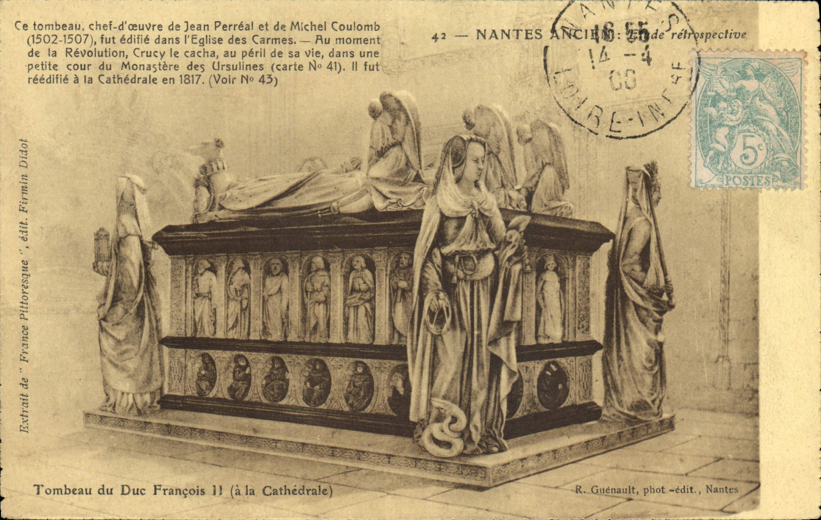 Vintage Postcard Nantes Tomb of the Duke François II the cathedral