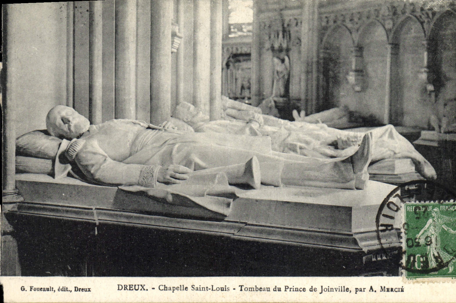 Vintage Postcard Dreux Vault Saint Louis Tomb of Prince de Joinville