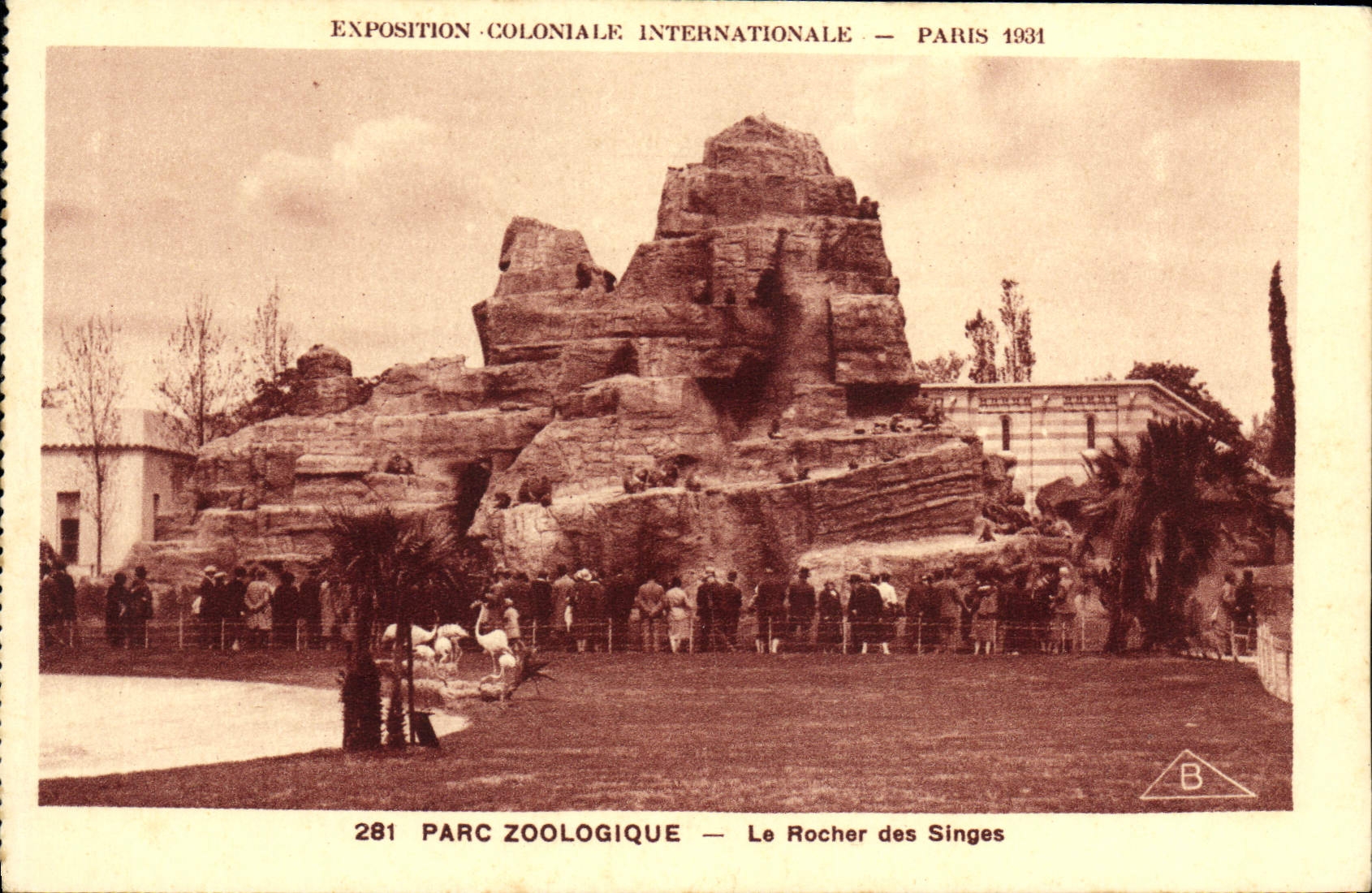 CPA Singe Paris Exposition coloniale internationale 1931 Parc zoologique Le rocher des singes Zoo