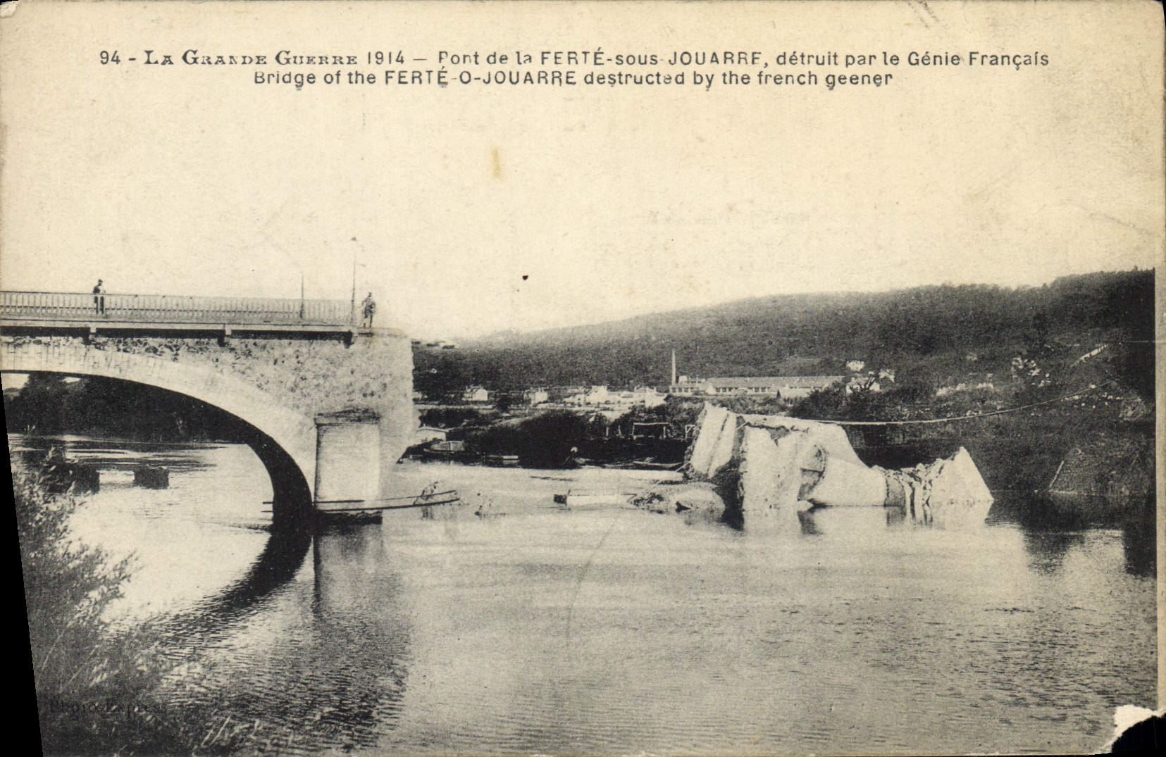 CPA Militaria Pont de la Ferte sous Jouarre detruit par le genie francais 