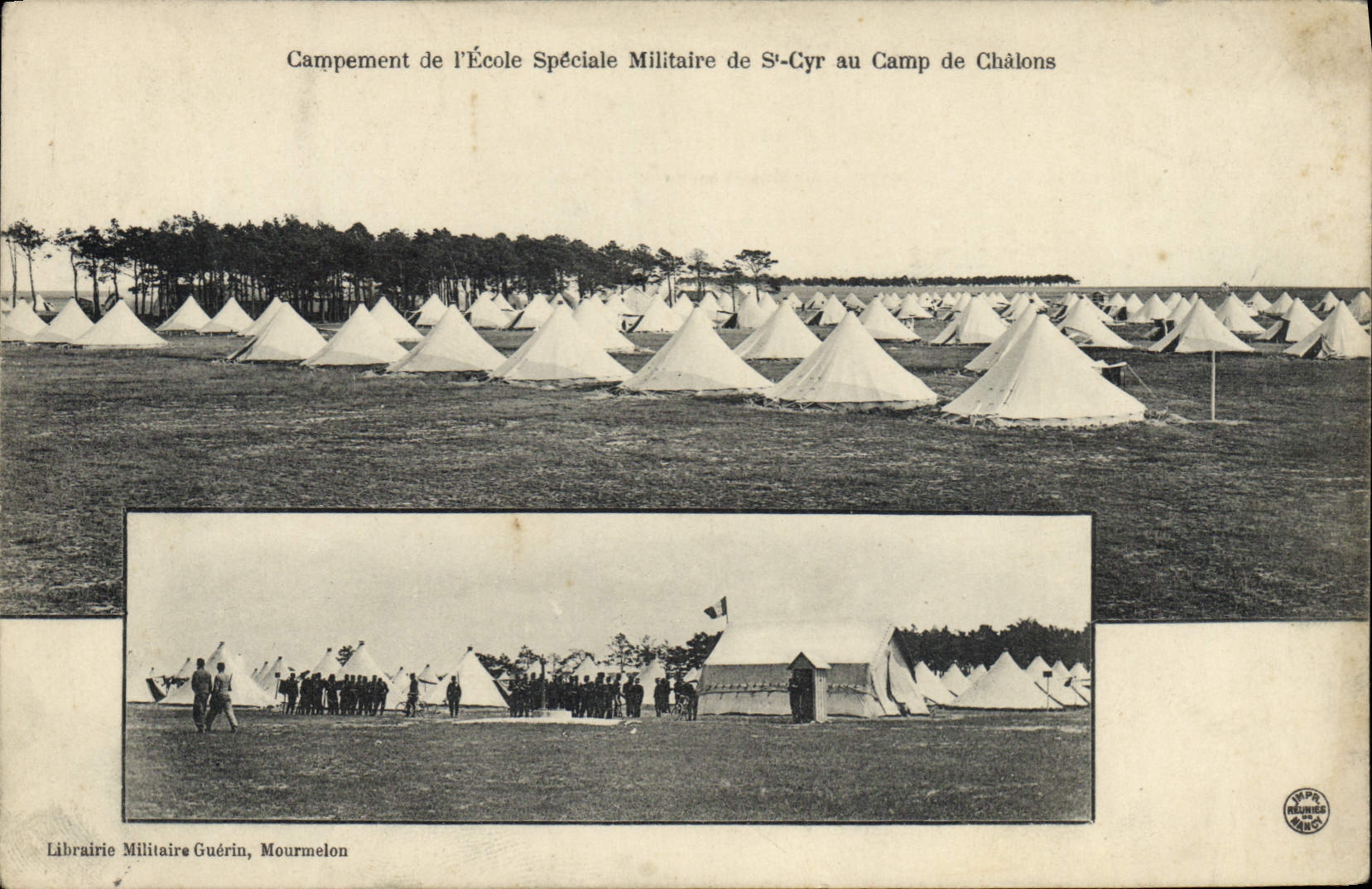 Vintage Postcard Militaria Camping of the military Special School of St Cyr to the Camp of Trawl-nets