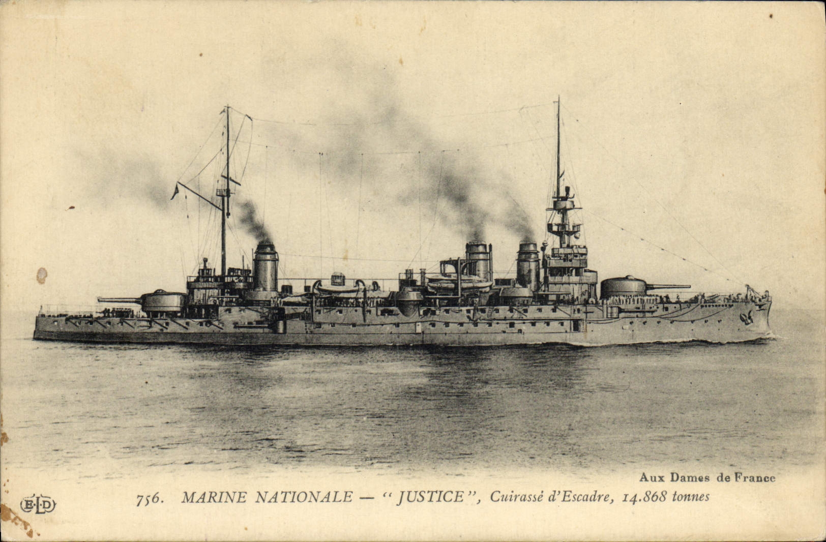 CPA Bateau Justice Cuirasse d'escadre 