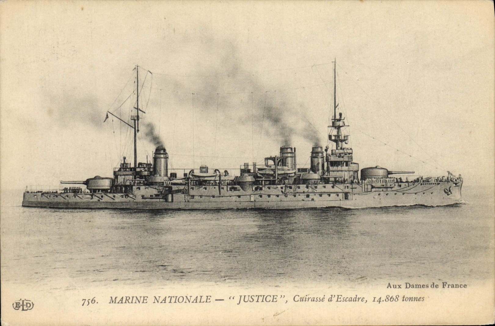 CPA Bateau Justice Cuirasse d'escadre 
