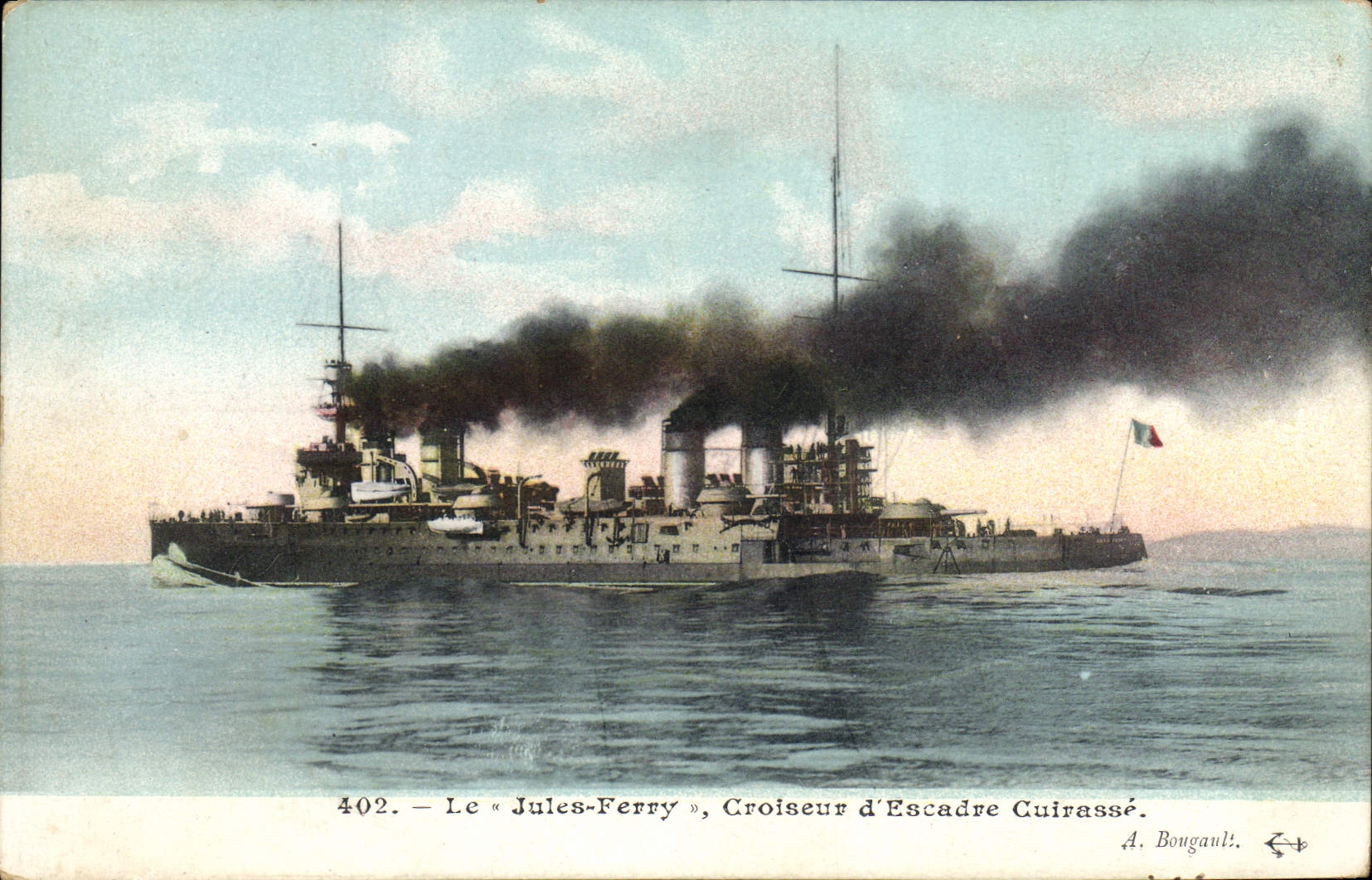 Vintage Postcard Bateau Jules Ferry Croiseur of squadron armours