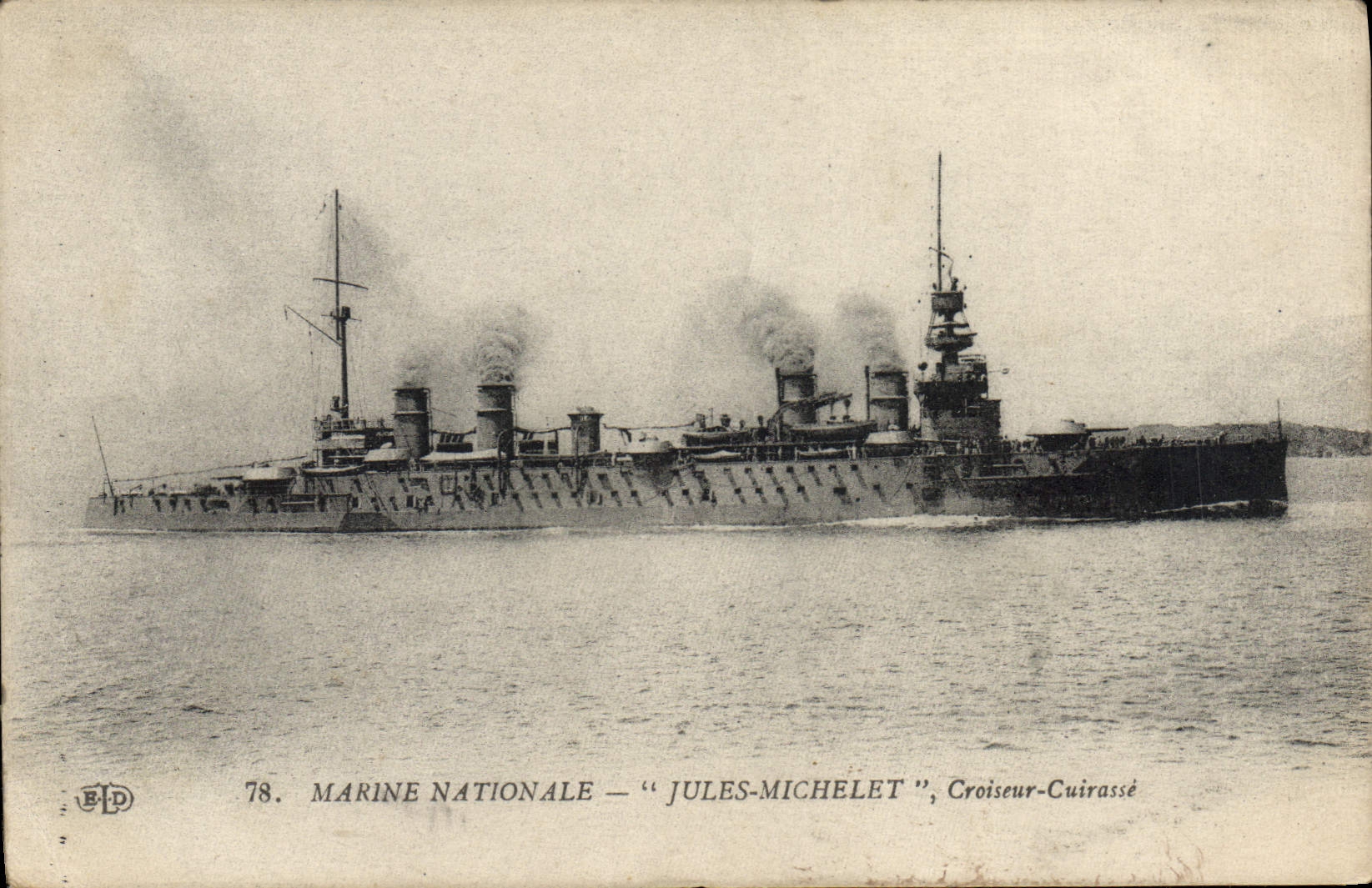 CPA Bateau Jules Michelet Croiseur Cuirasse 