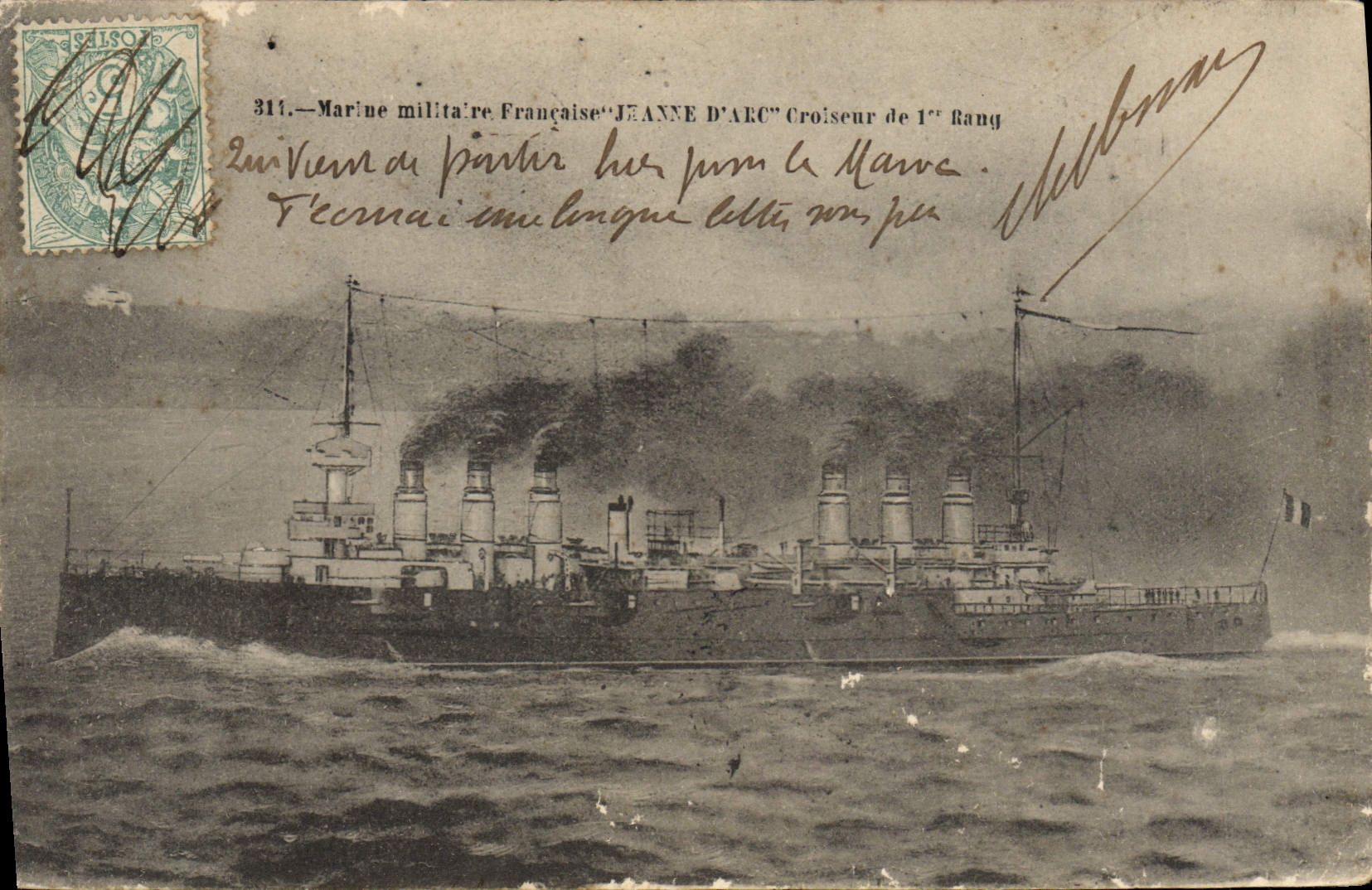 CPA Bateau Jeanne d'Arc Croiseur de 1er rang 