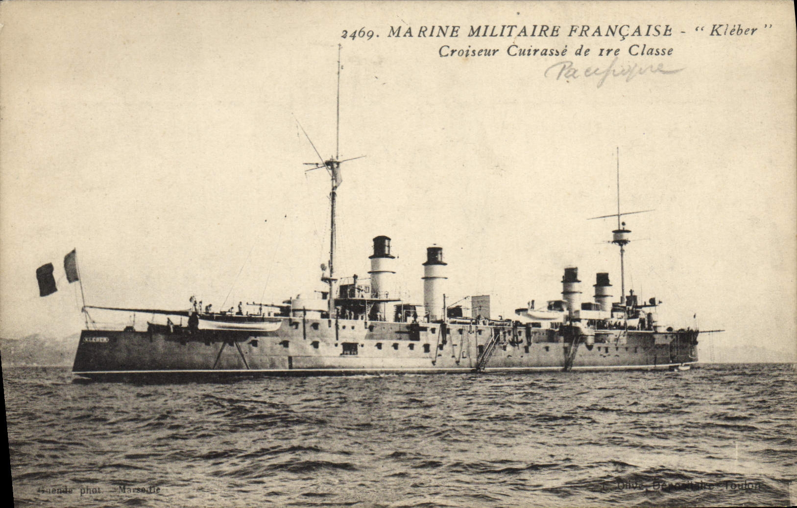 Vintage Postcard Bateau Kleber Croiseur Armours 1st class