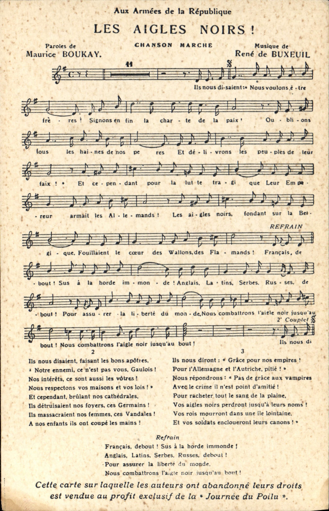 Vintage Postcard the black eagles Maurice Boukay Rene de Buxeuil Raptor