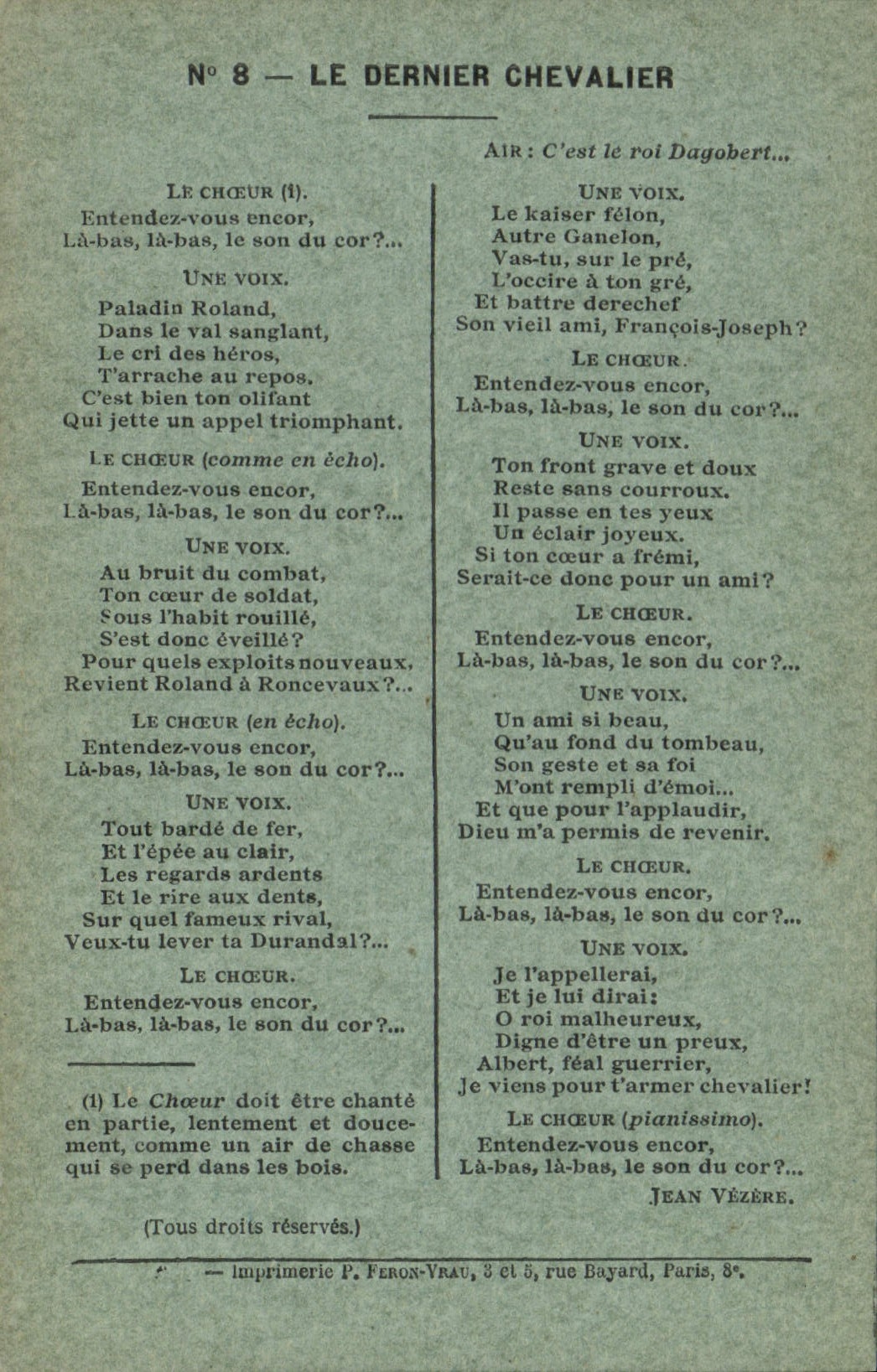 Vintage Postcard the last knight Jean Vezere