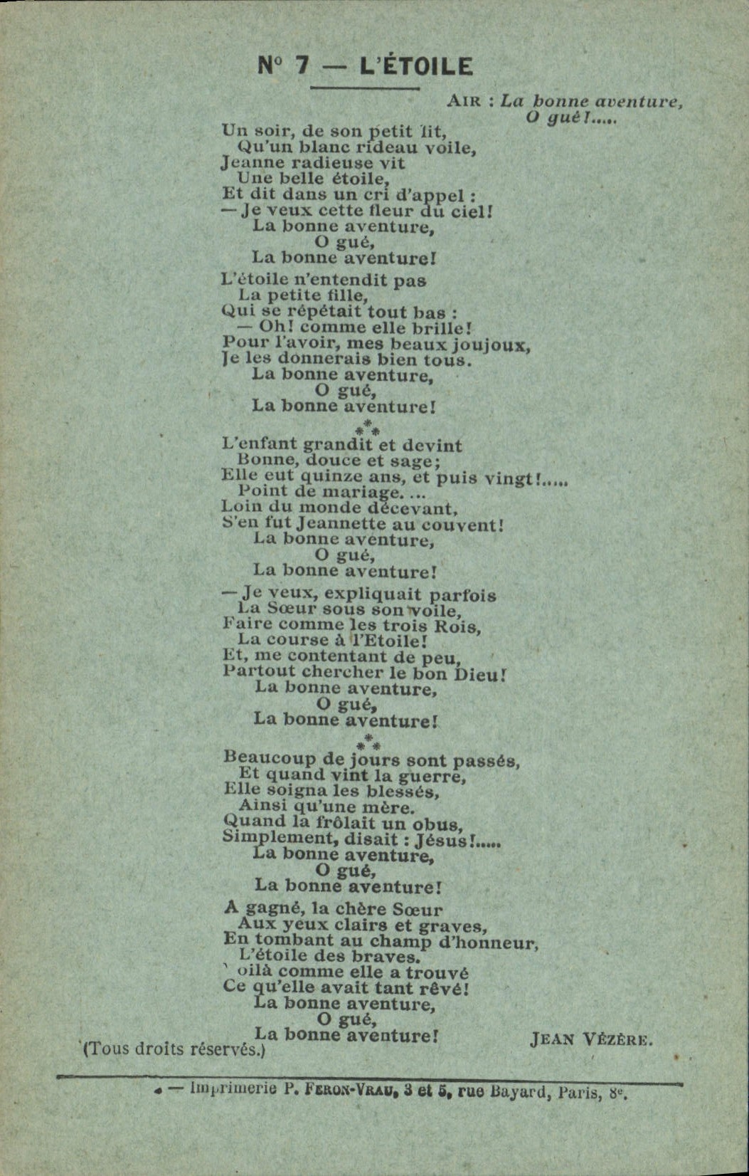 Vintage Postcard the star Jean Vezere