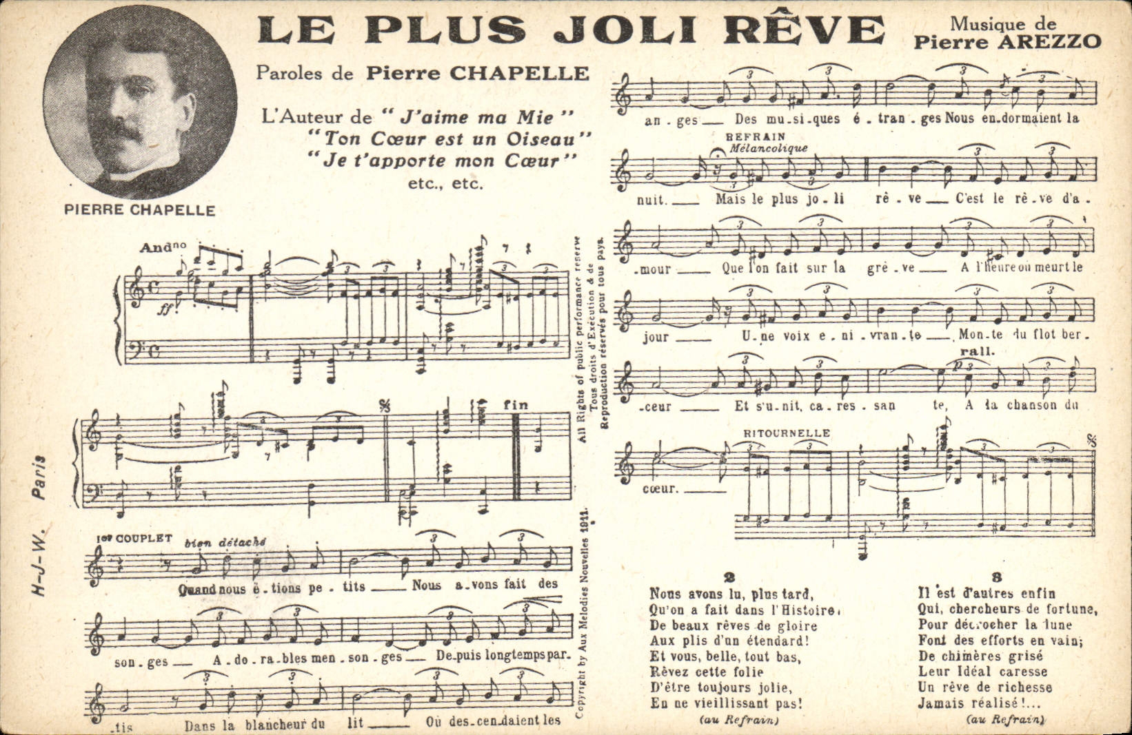 Vintage Postcard the prettiest dream Pierre Vault Pierre Arezzo