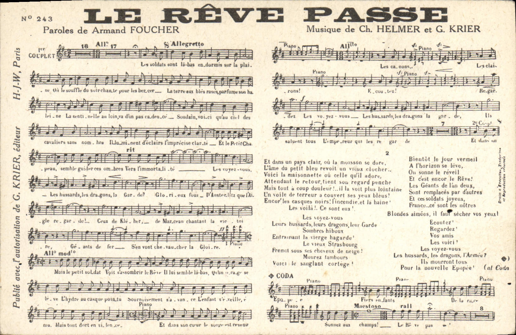CPA Le reve passe Armand Foucher Helmer Krier 