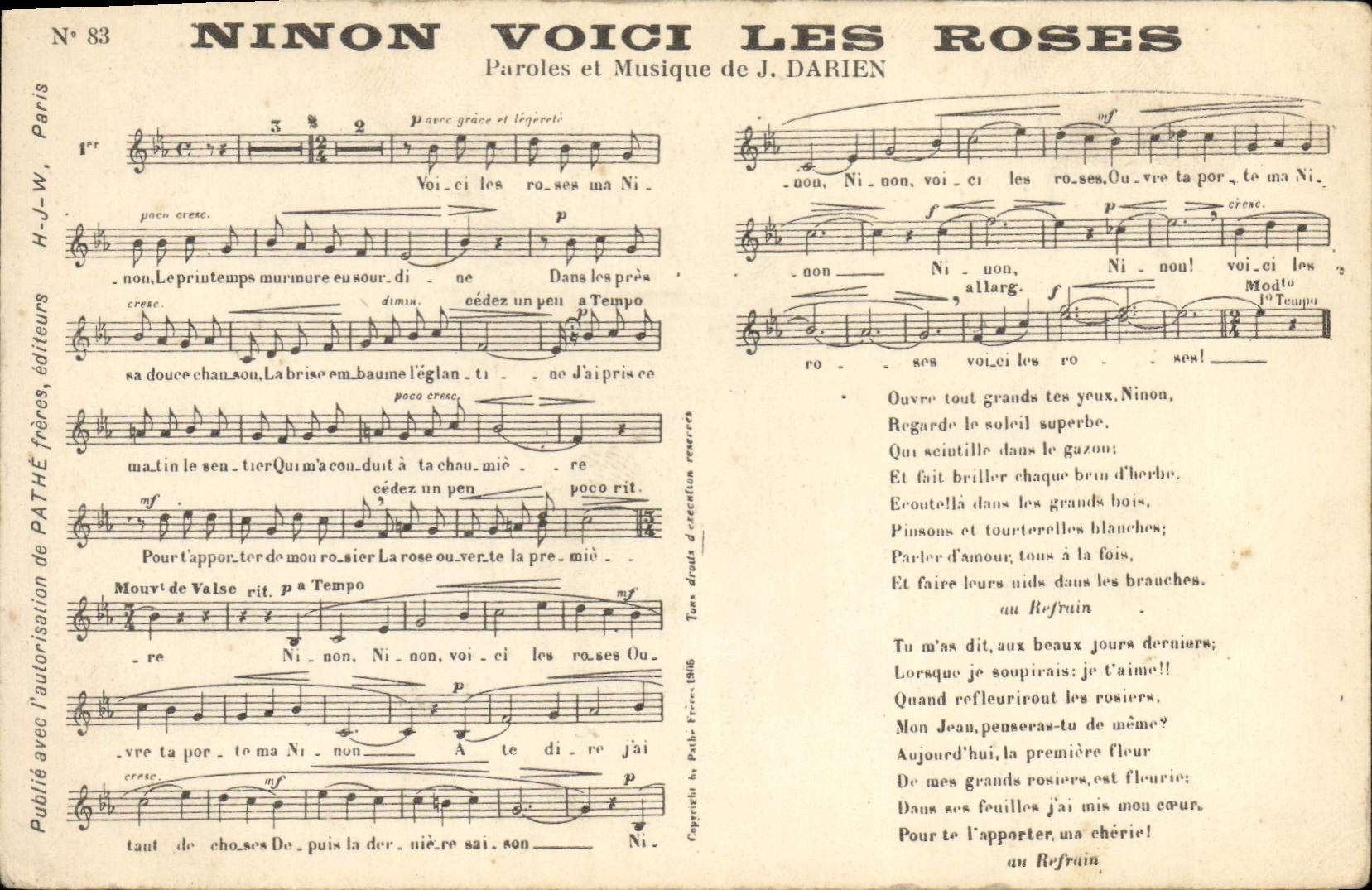 CPA Ninon voici les Roses Darien 