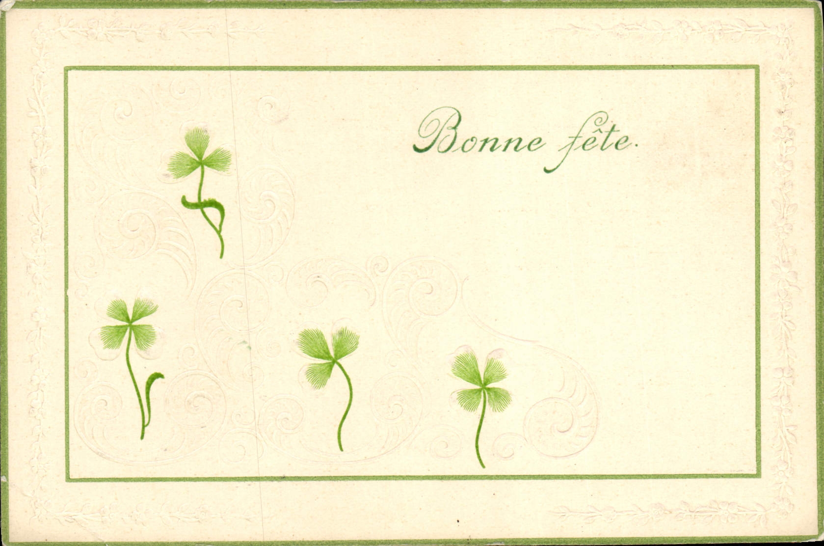 Vintage Postcard Fantasy Flowers Good festival Clover
