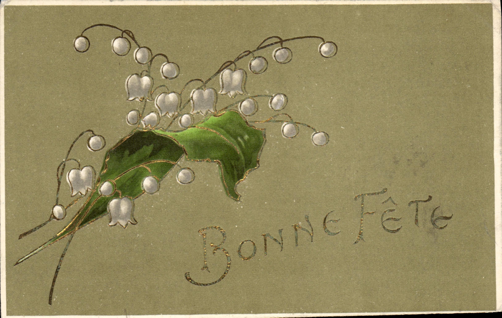 Vintage Postcard Fantasy Flowers Lily of the valley Good festival