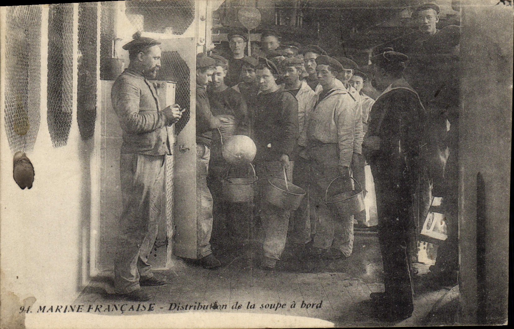 Vintage Postcard Cuisine Navy Distribution of soup has edge