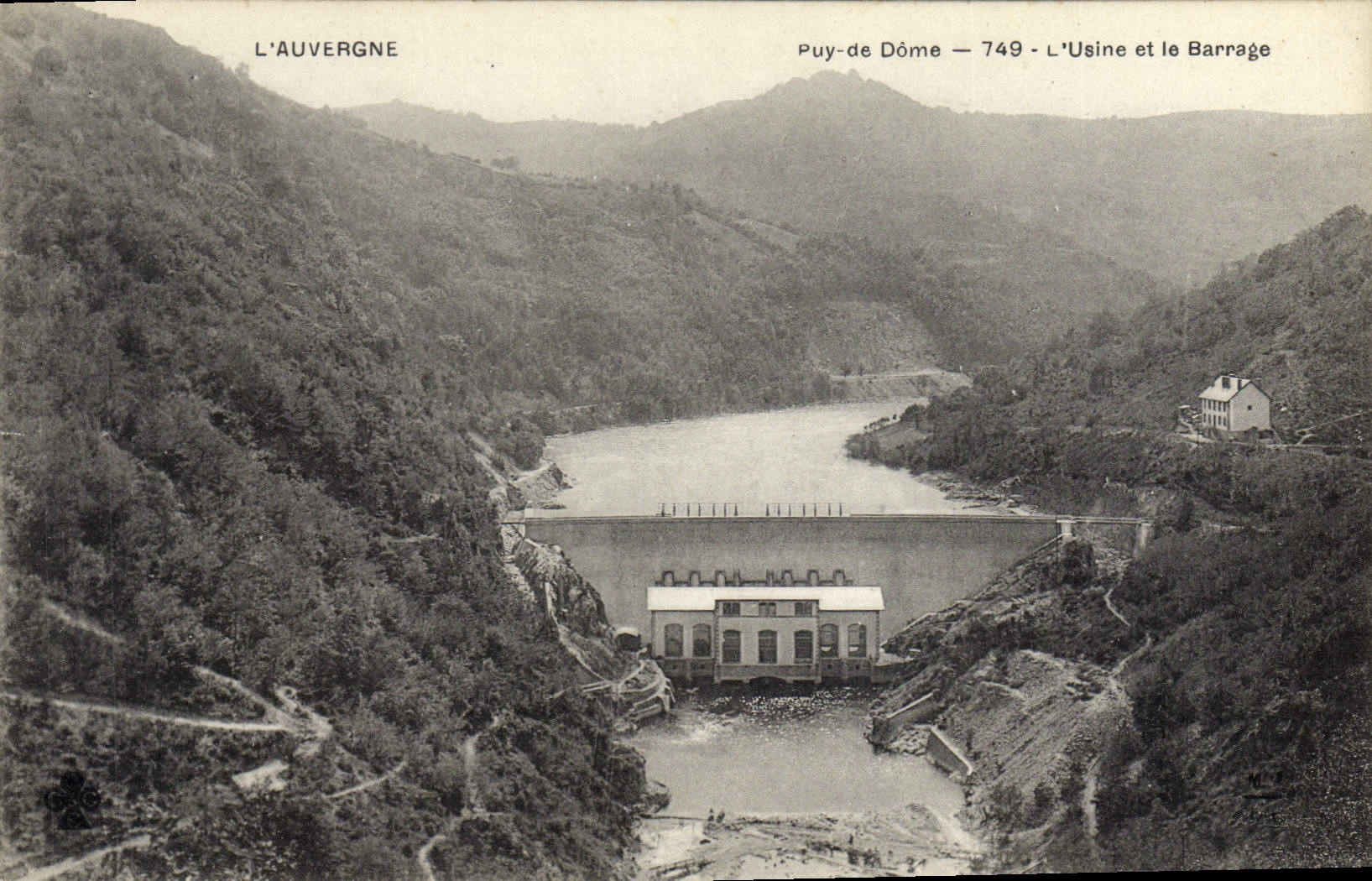Vintage Postcard Electricity Puy of Dome the factory and stopping