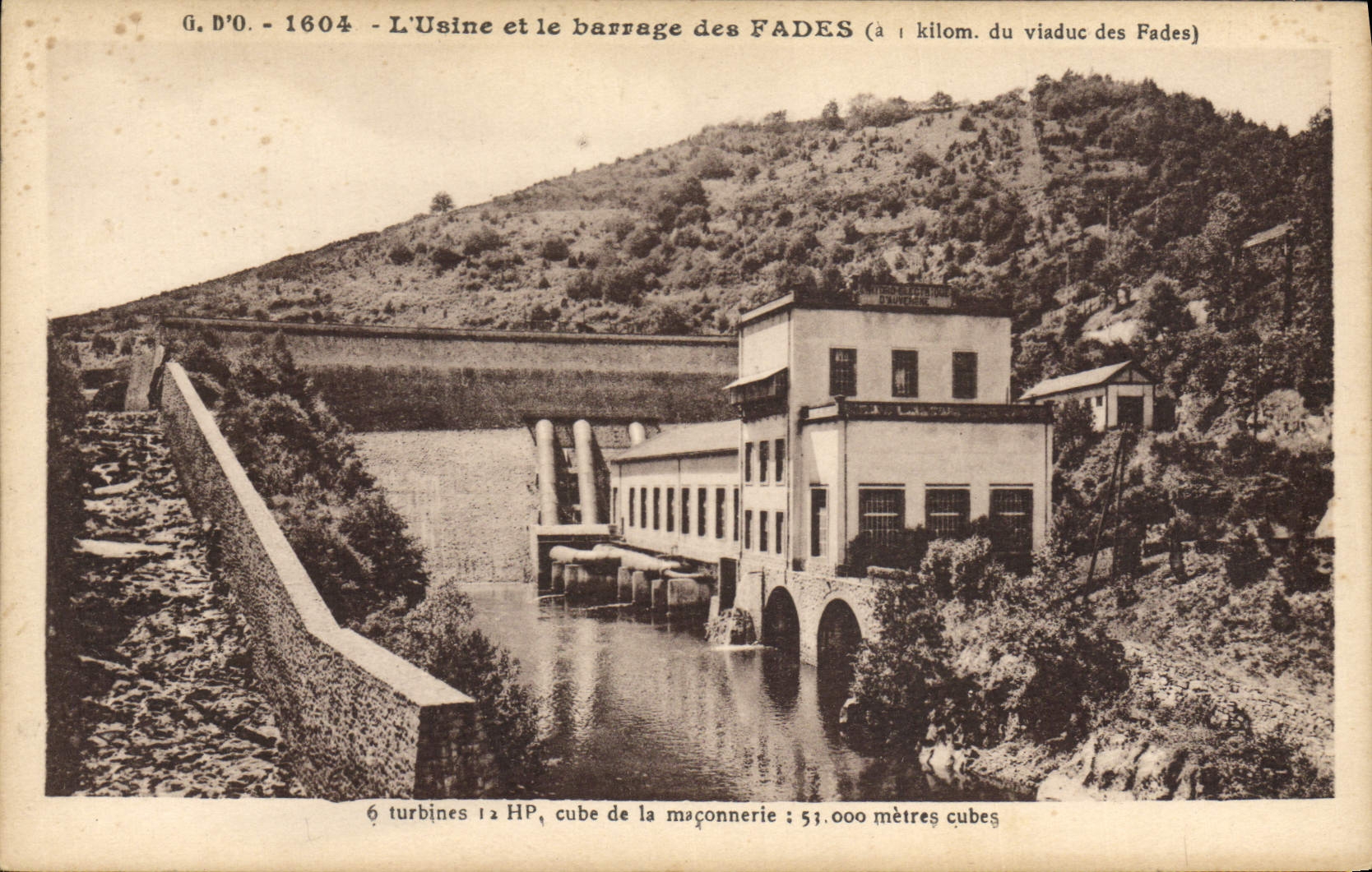 CPA Electricite L'usine et le barrage des Fades 