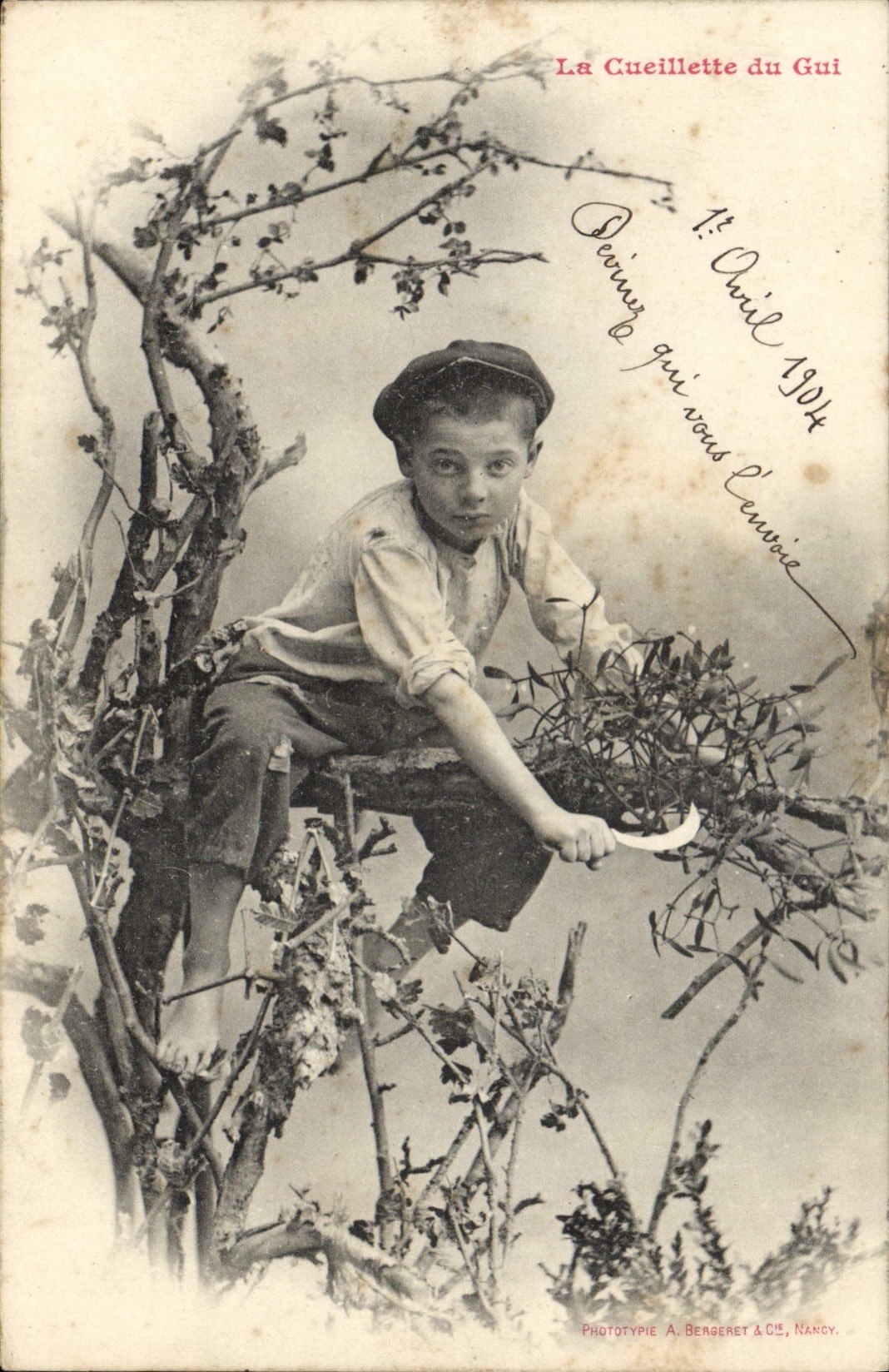 CPA Fantaisie Enfant La cueillette du Gui