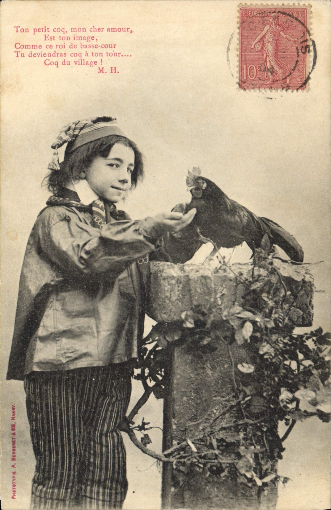 Vintage Postcard Fantasy Child Cock