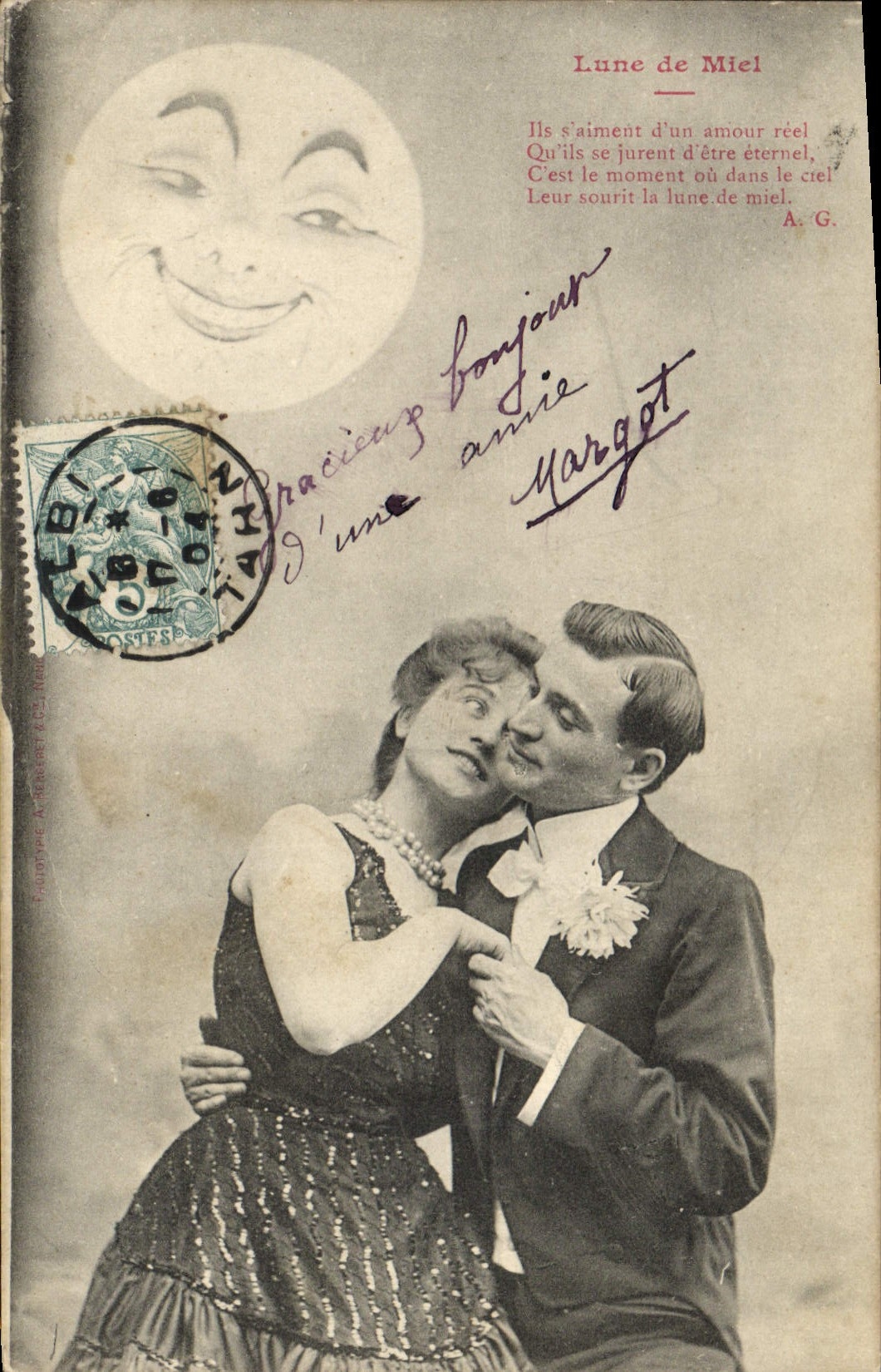 Vintage Postcard Fantasy Woman Honeymoon