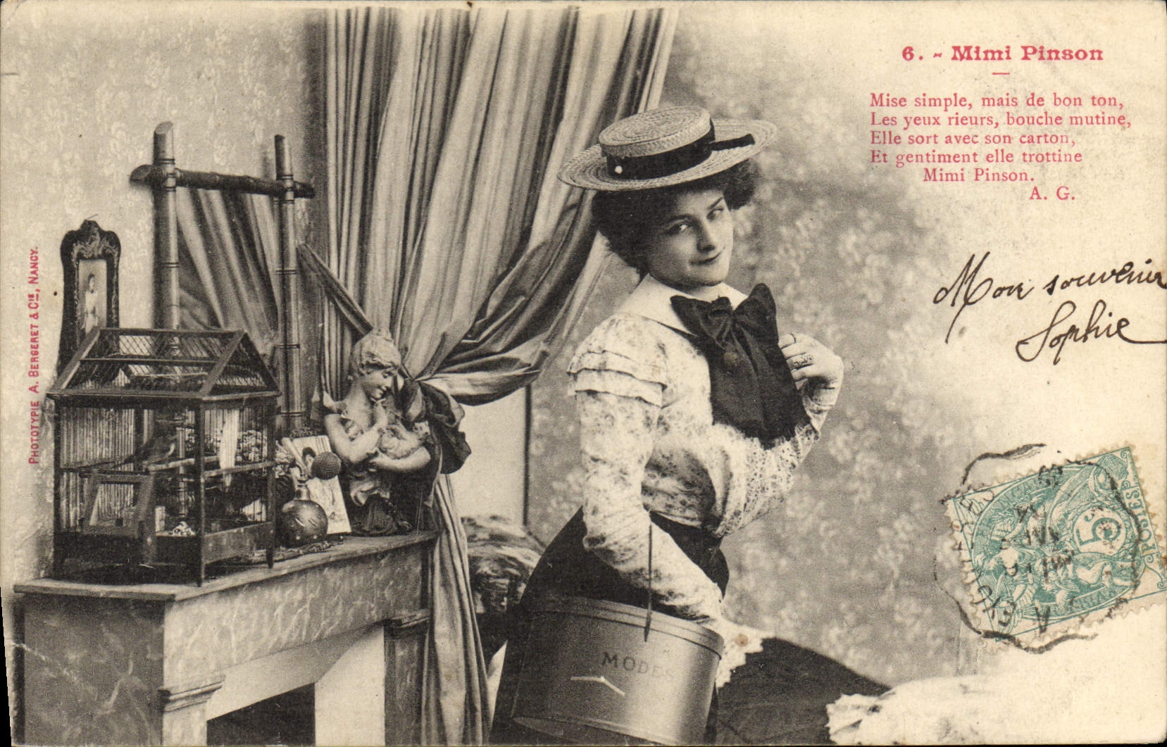 Vintage Postcard Fantasy Woman Mimi Finch