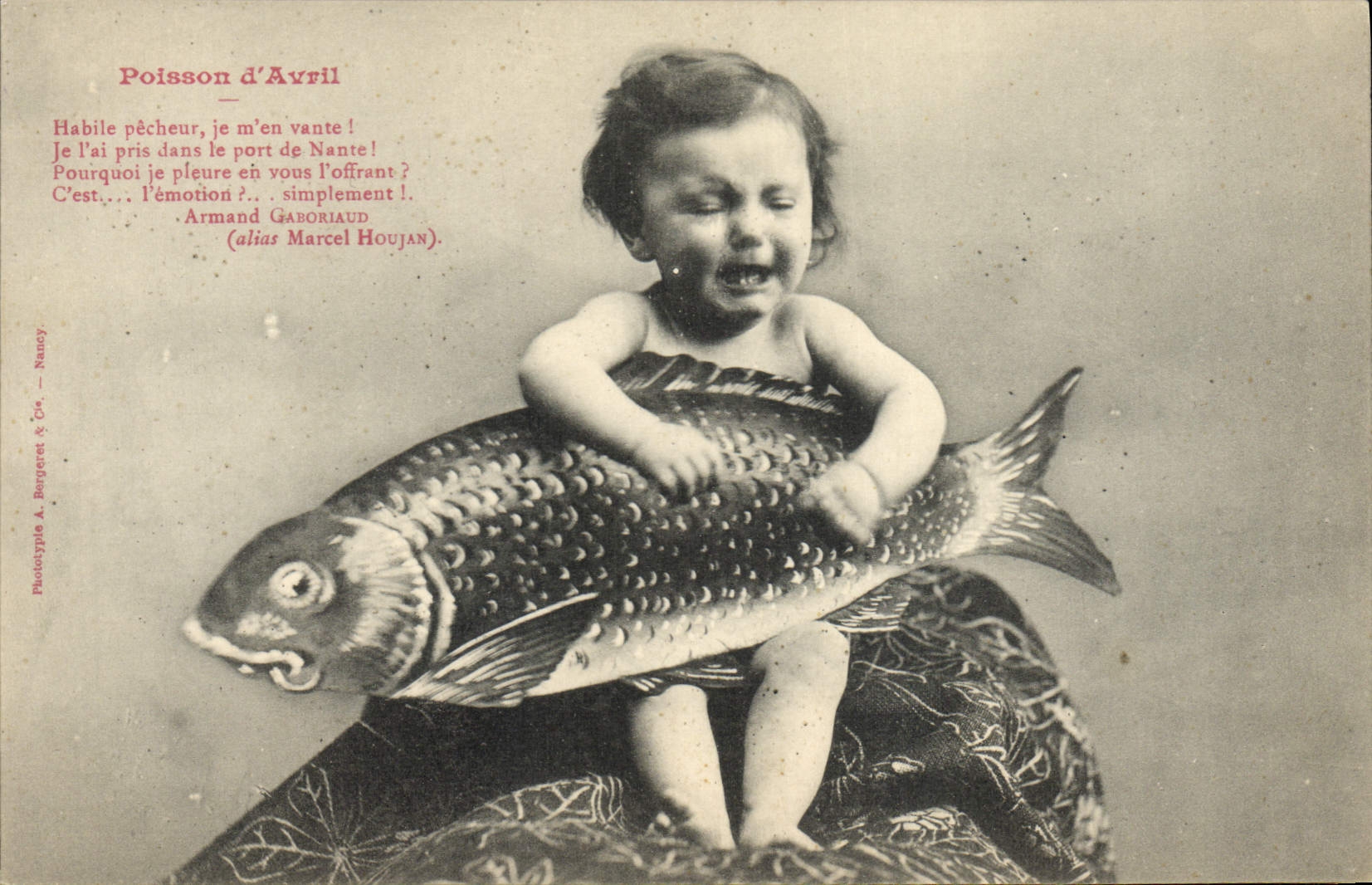 CPA Fantaisie Enfant Poisson d'avril