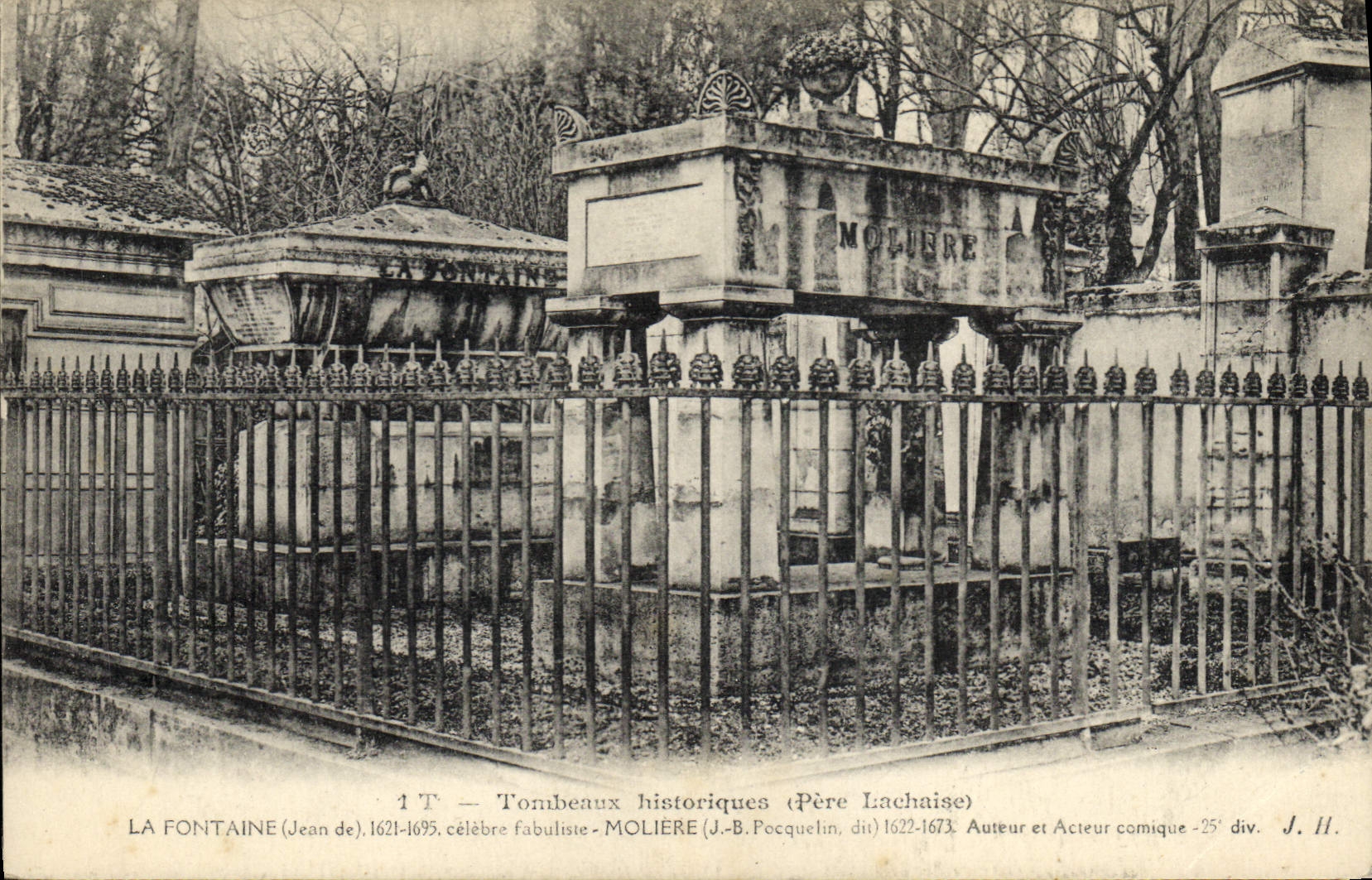 CPA Paris Pere Lachaise La Fontaine Moliere