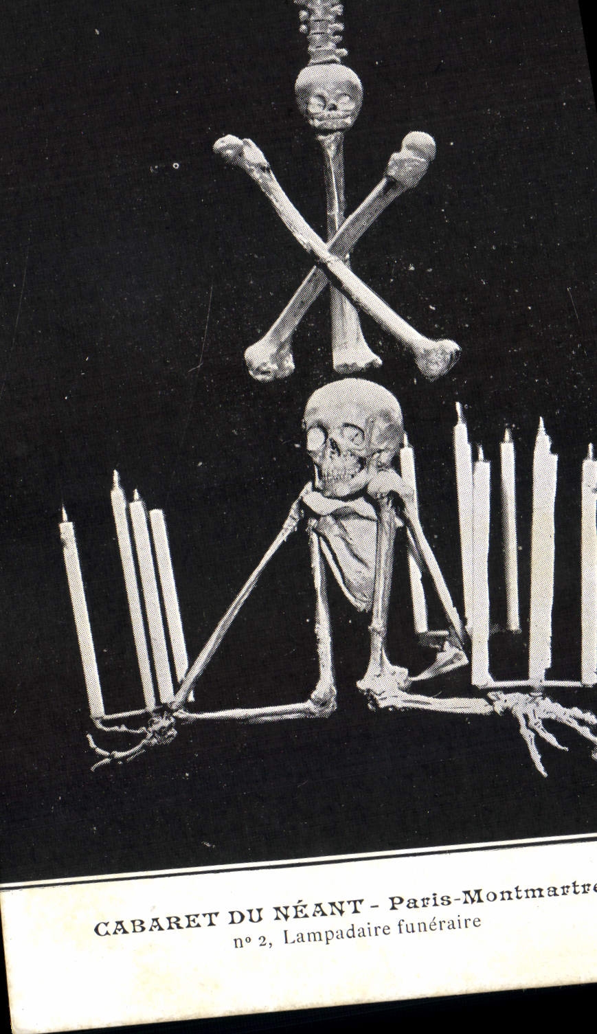 Vintage Postcard Paris Cabaret of Nothing funerary Montmartre Standard lamp