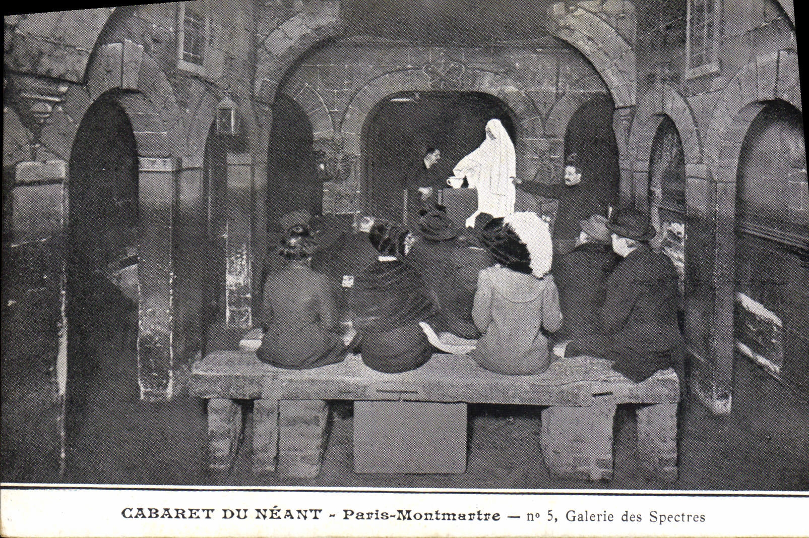 Vintage Postcard Paris Cabaret of Nothing Montmartre Gallery of the spectra