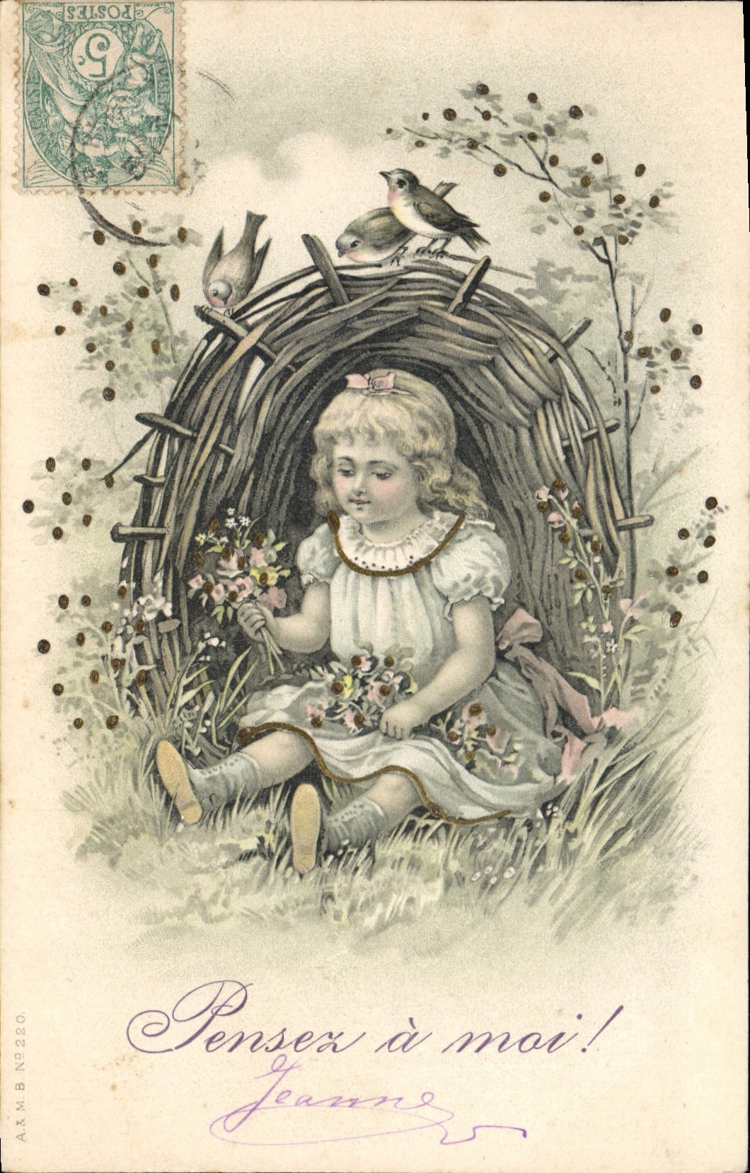 CPA Oiseaux Enfant 