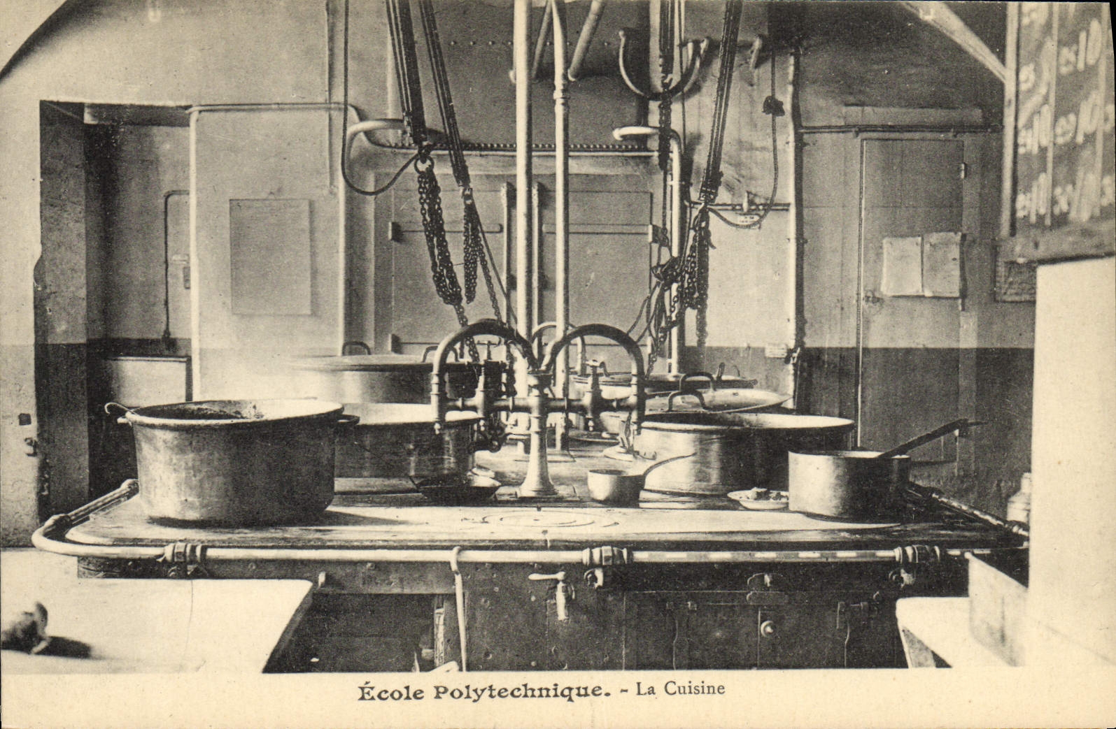 Vintage Postcard Militaria Polytechnic school kitchen