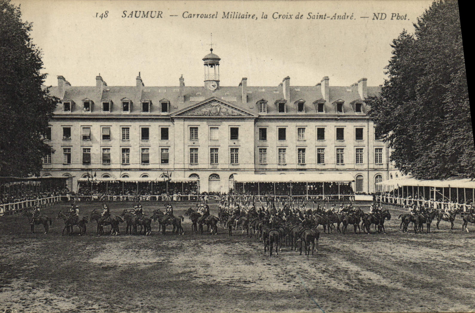 Vintage Postcard Militaria School military Saumur Carousel the cross of Saint Andre