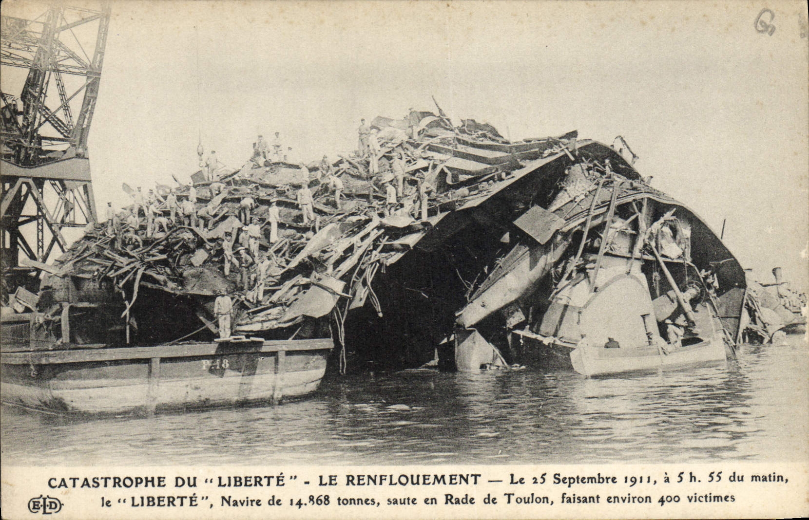 Vintage Postcard Boat Catastrophe of Freedom reinflation